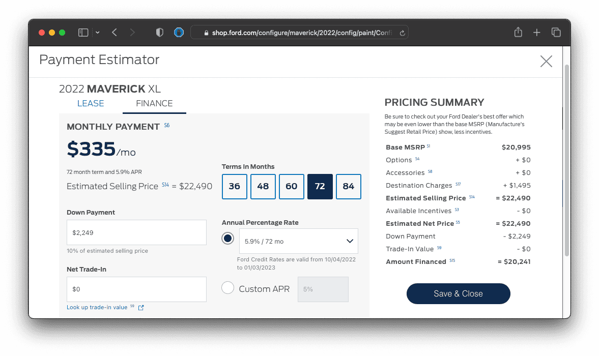 Ford Maverick Dealer is saying they cannot honor the Maverick Model Launch Program's production date rates. 1667776105104