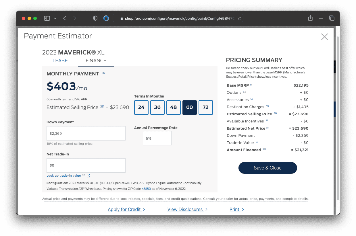 Ford Maverick Dealer is saying they cannot honor the Maverick Model Launch Program's production date rates. 1667785761918