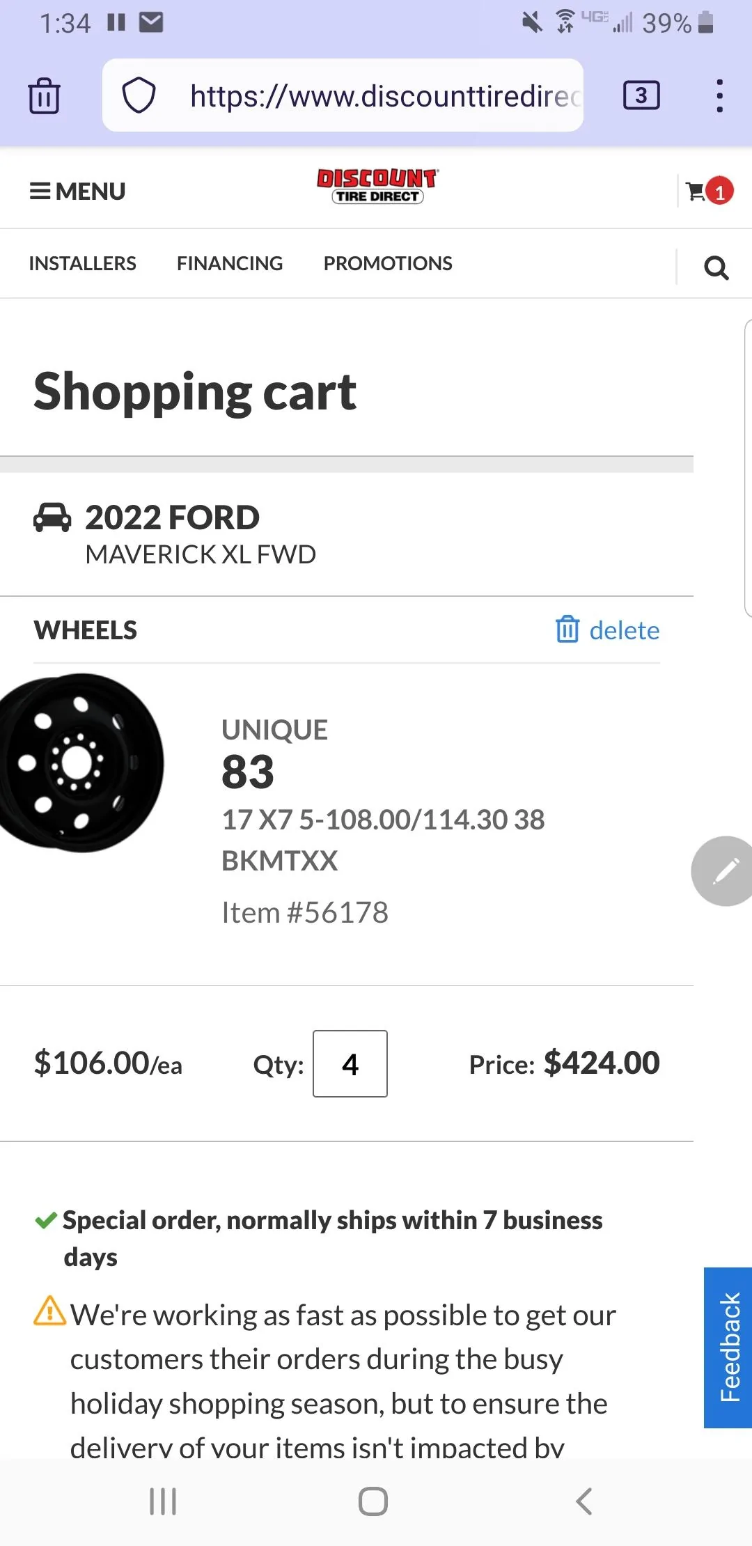 Ford Maverick Compatible lug nuts? Screenshot_20221111-133447_Firefox Focus