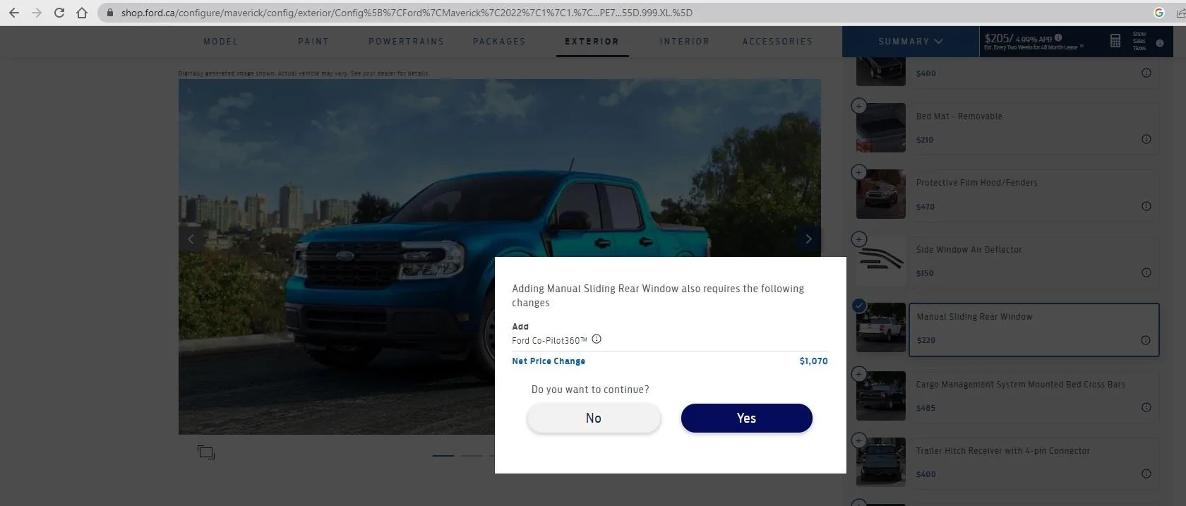 Ford Maverick Option regrets? Ford.ca RRWindo