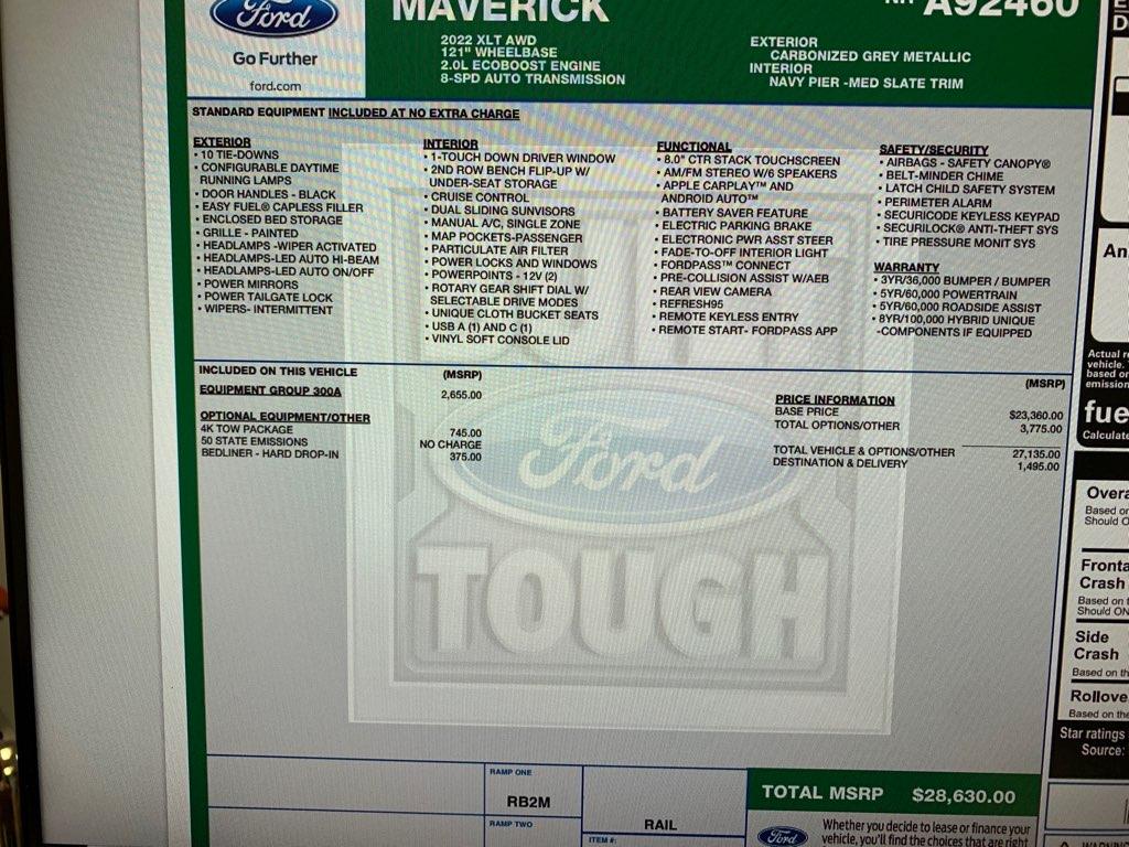 Ford Maverick 2022 Ford Maverick XLT 2.0 AWD For Sale 42D88EC8-1DE0-4076-9110-AE4D7318EB1B