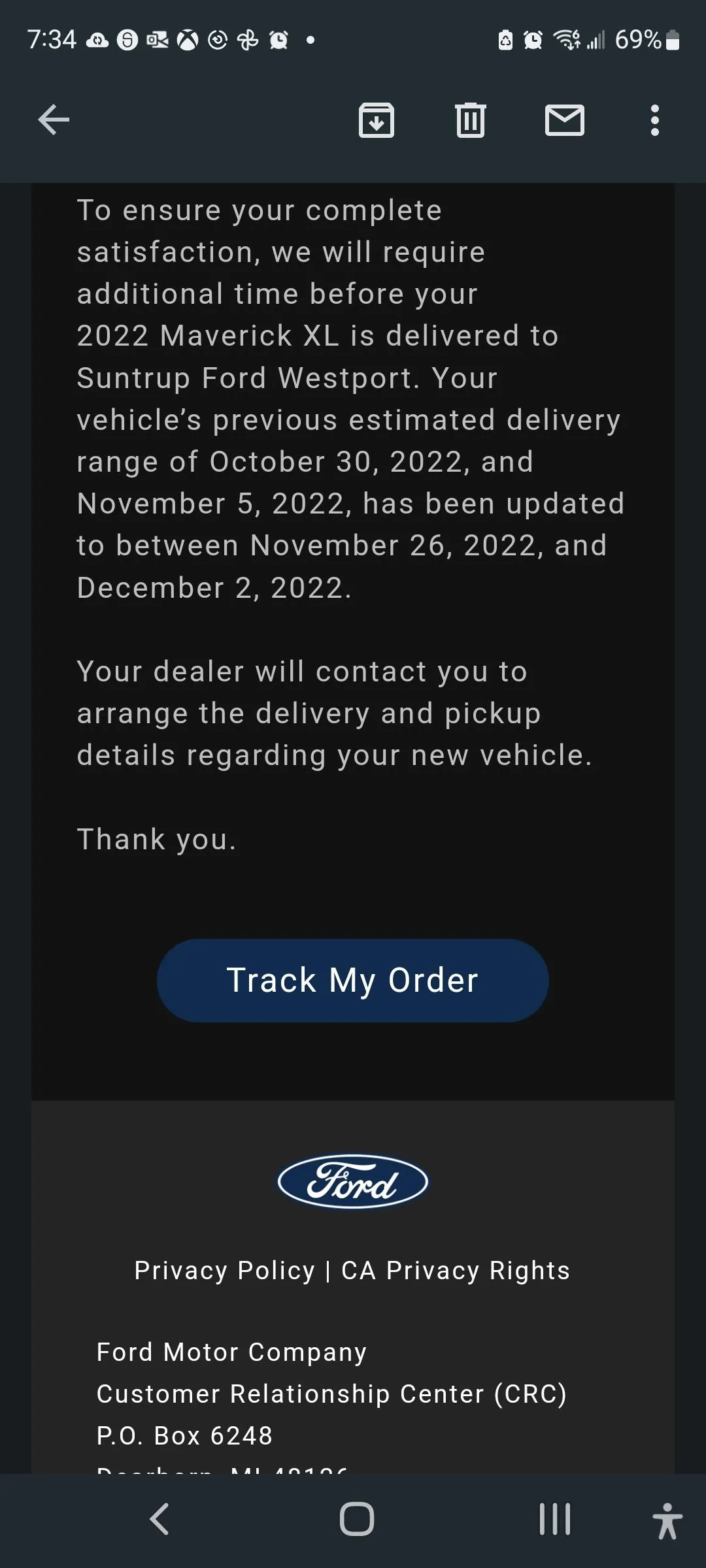 Ford Maverick Maverick hybrids in St.Louism MO area? Screenshot_20221115-193433_Gmail