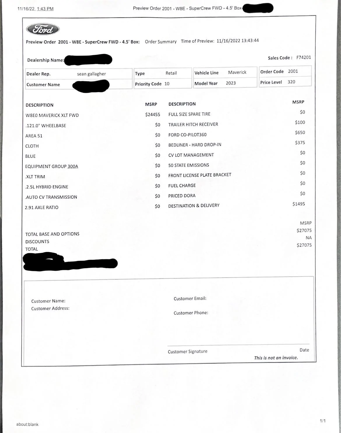 Ford Maverick 2022MY Canceled Orders Transition is Happening Today 20221116_135828