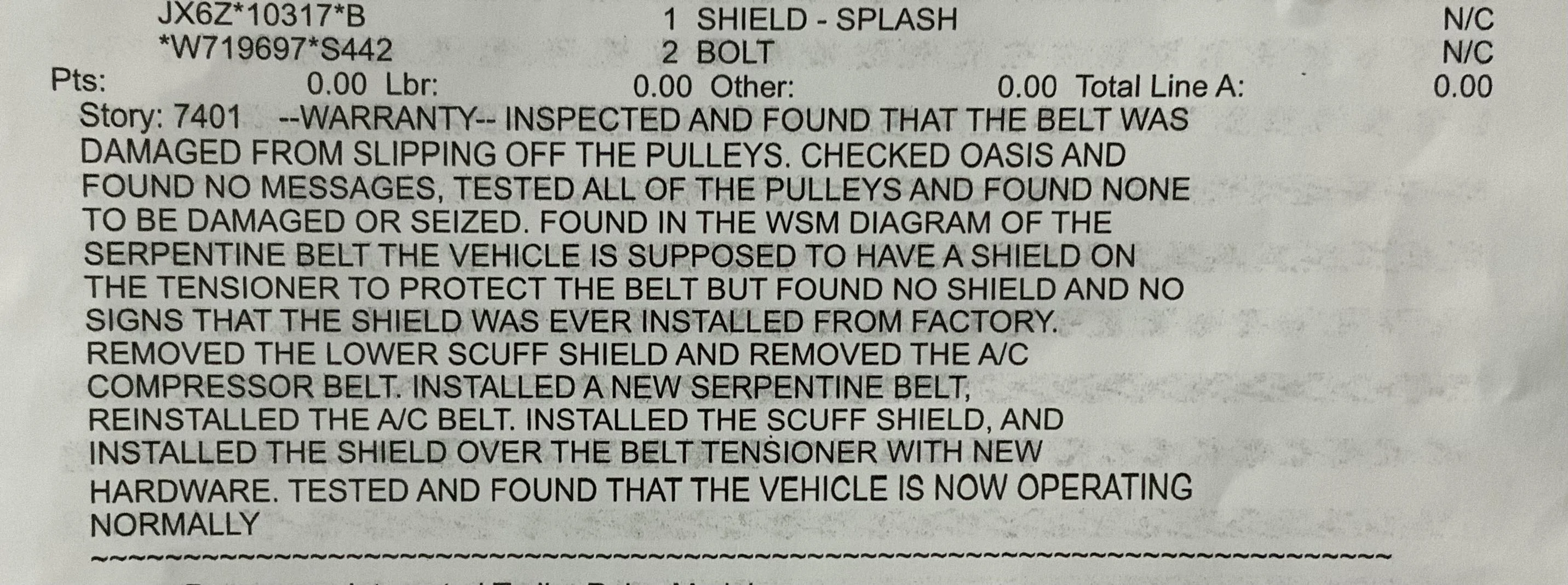 Ford Maverick Drive belt cover/splash shield not installed at factory 672DAF10-0065-4CDC-9408-1A765B2F6822