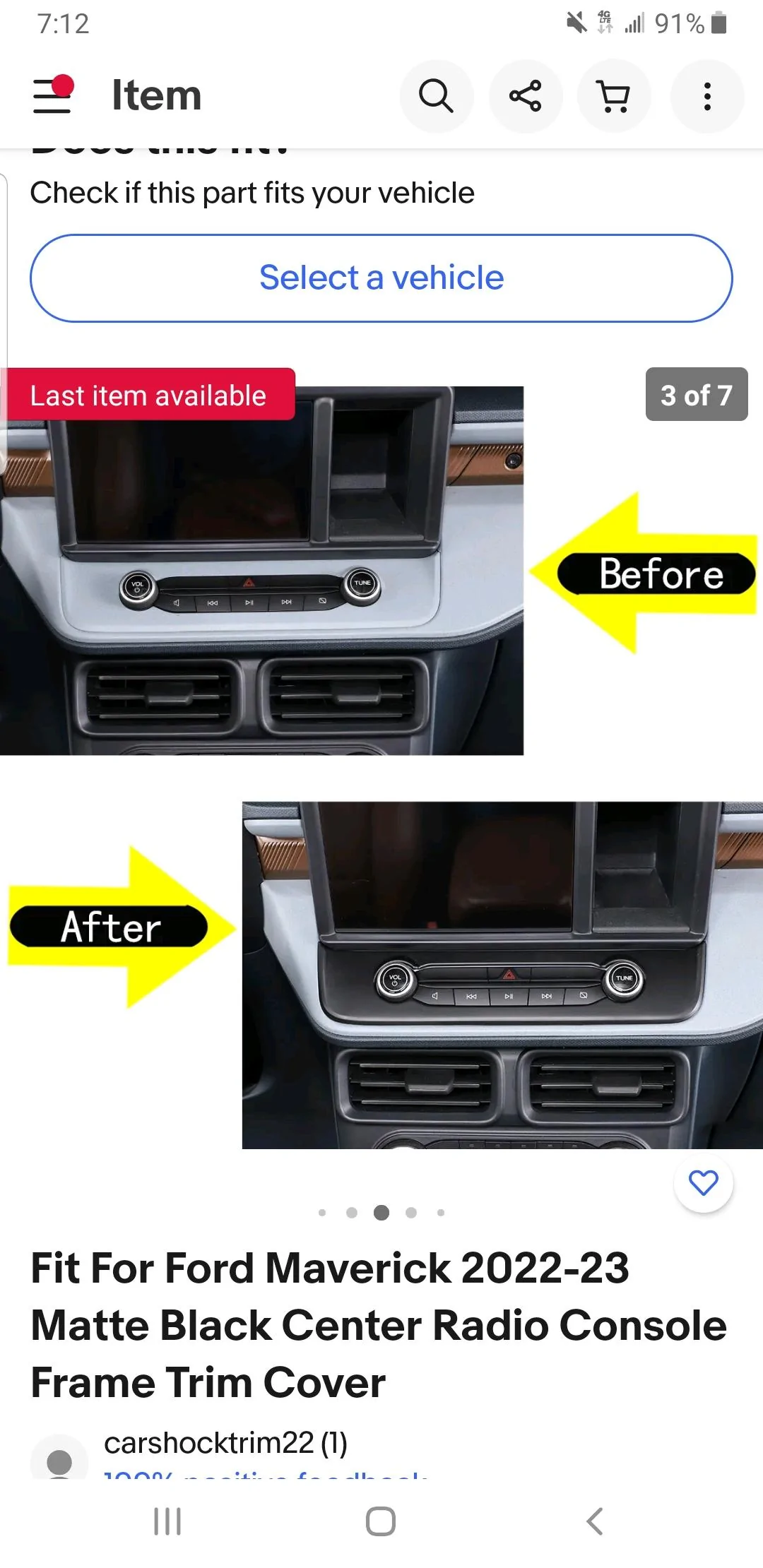 Ford Maverick Maverick accessories, mods, how-to's on my Maverick Screenshot_20221120-071257_eBay