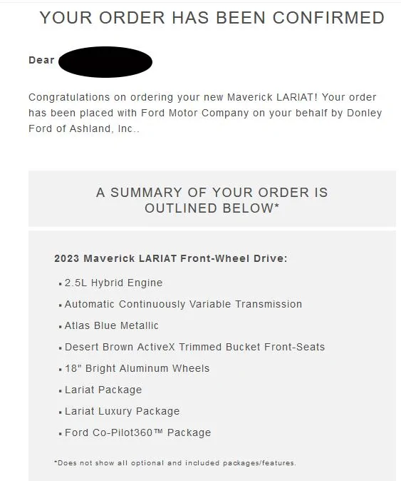 Ford Maverick 2022MY Canceled Orders Transition is Happening Today MY23 Order 18NOV2022