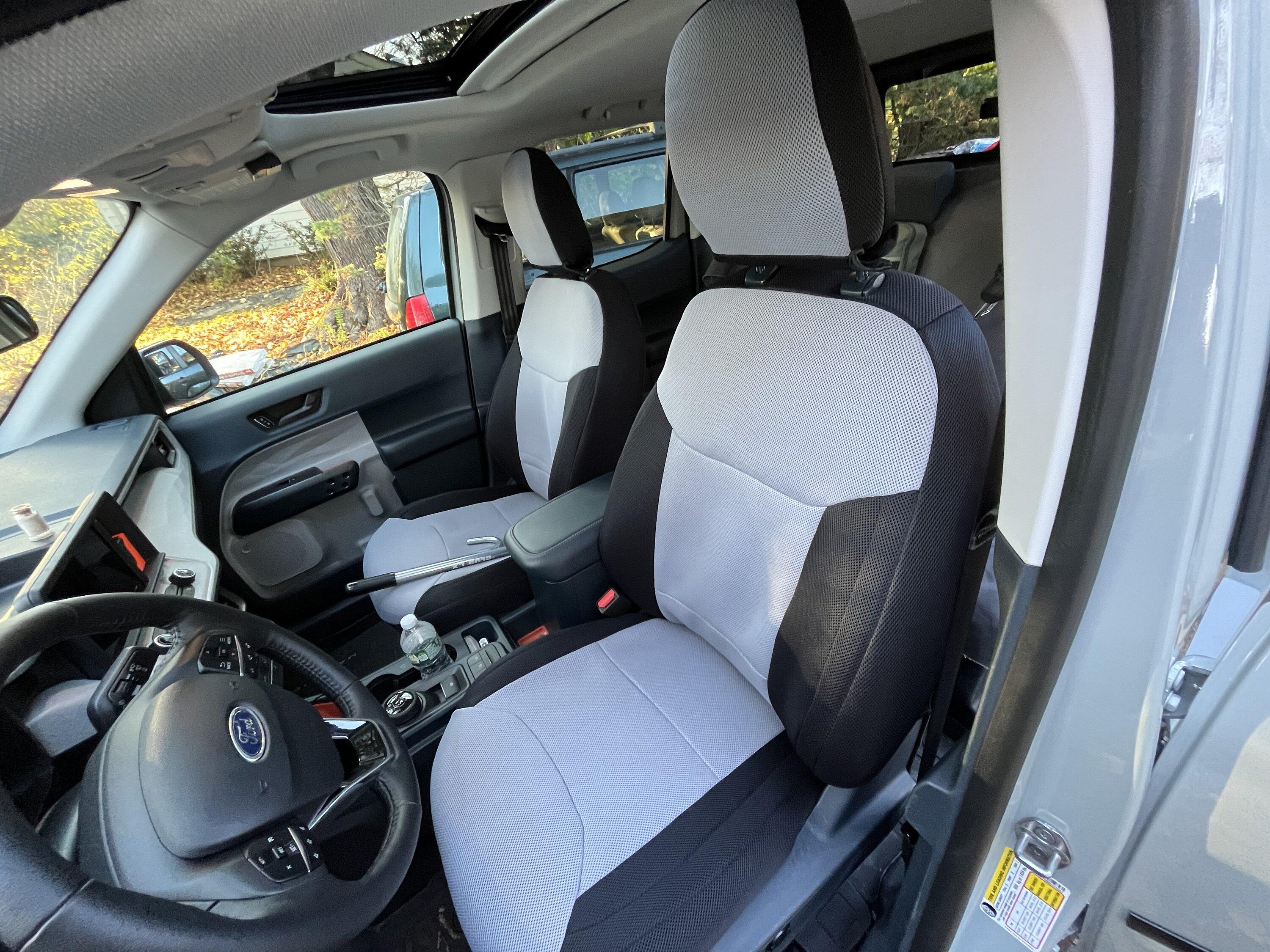 Ford Maverick CoverKing - Spacer Mesh seat covers installed IMG_3753