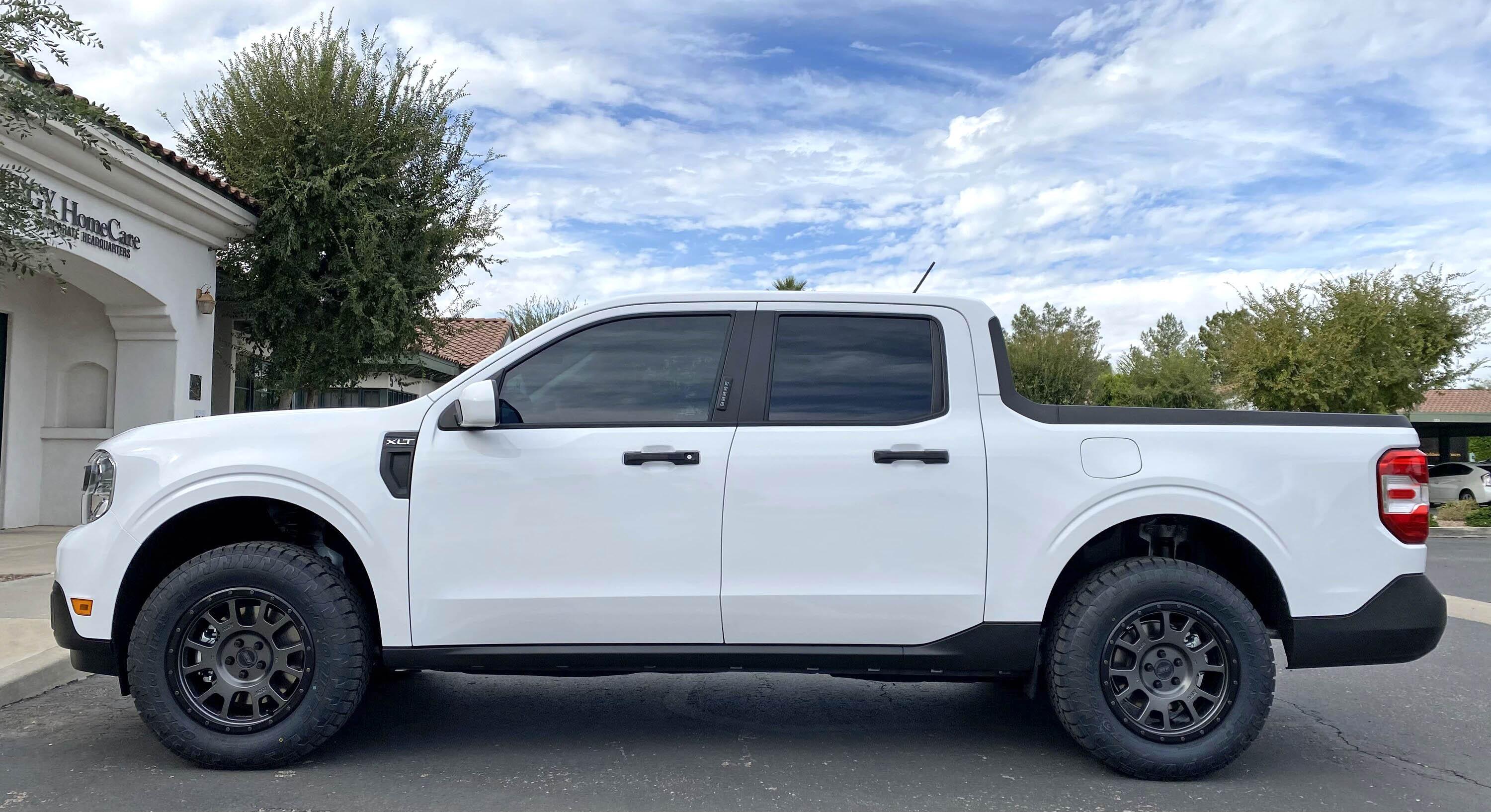 Ford Maverick OXFORD WHITE Maverick Photos Thread Ford Maverick on HRG 1.5 inch lift 17%22 RRW Wheels 245-65-17 Toyo Open Country AT3 a