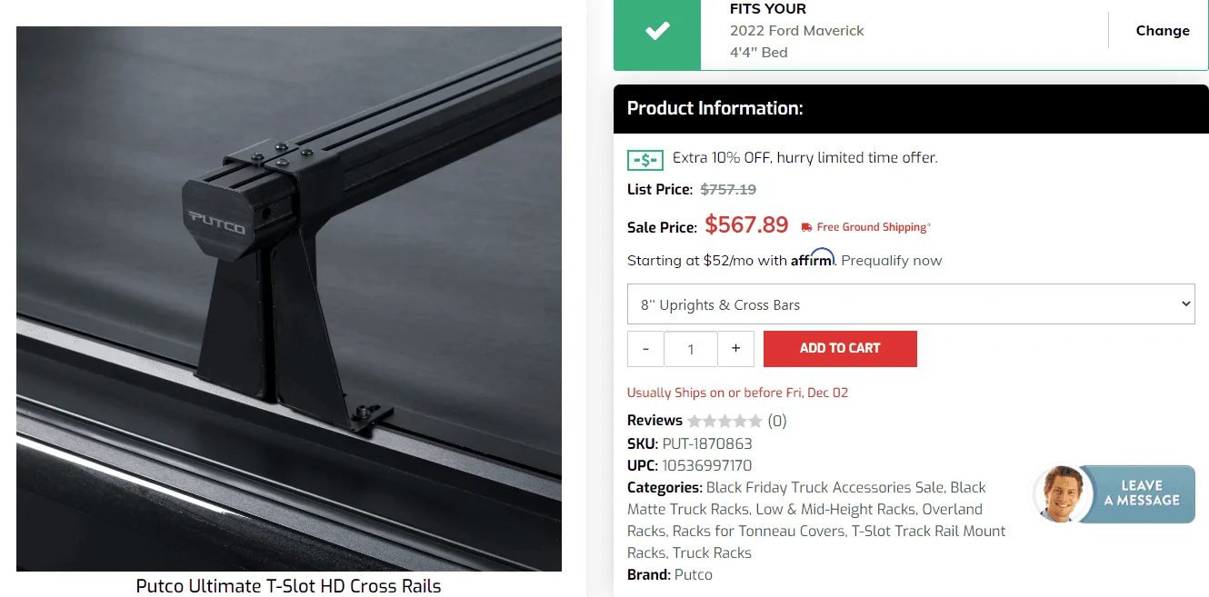 Ford Maverick Putco Ultimate T-SLot rack system - anyone installed yet? 1669331975922