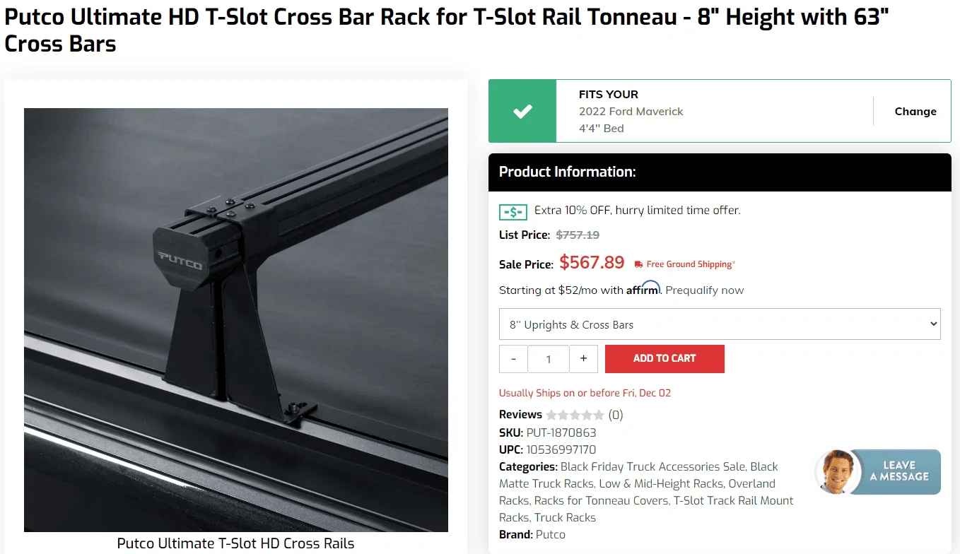 Ford Maverick Putco Ultimate T-SLot rack system - anyone installed yet? 1669332031681