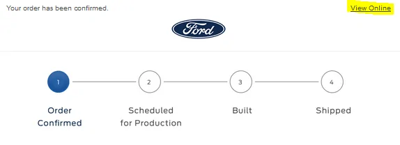 Ford Maverick Order Status Email View Online option not working OrderStatus