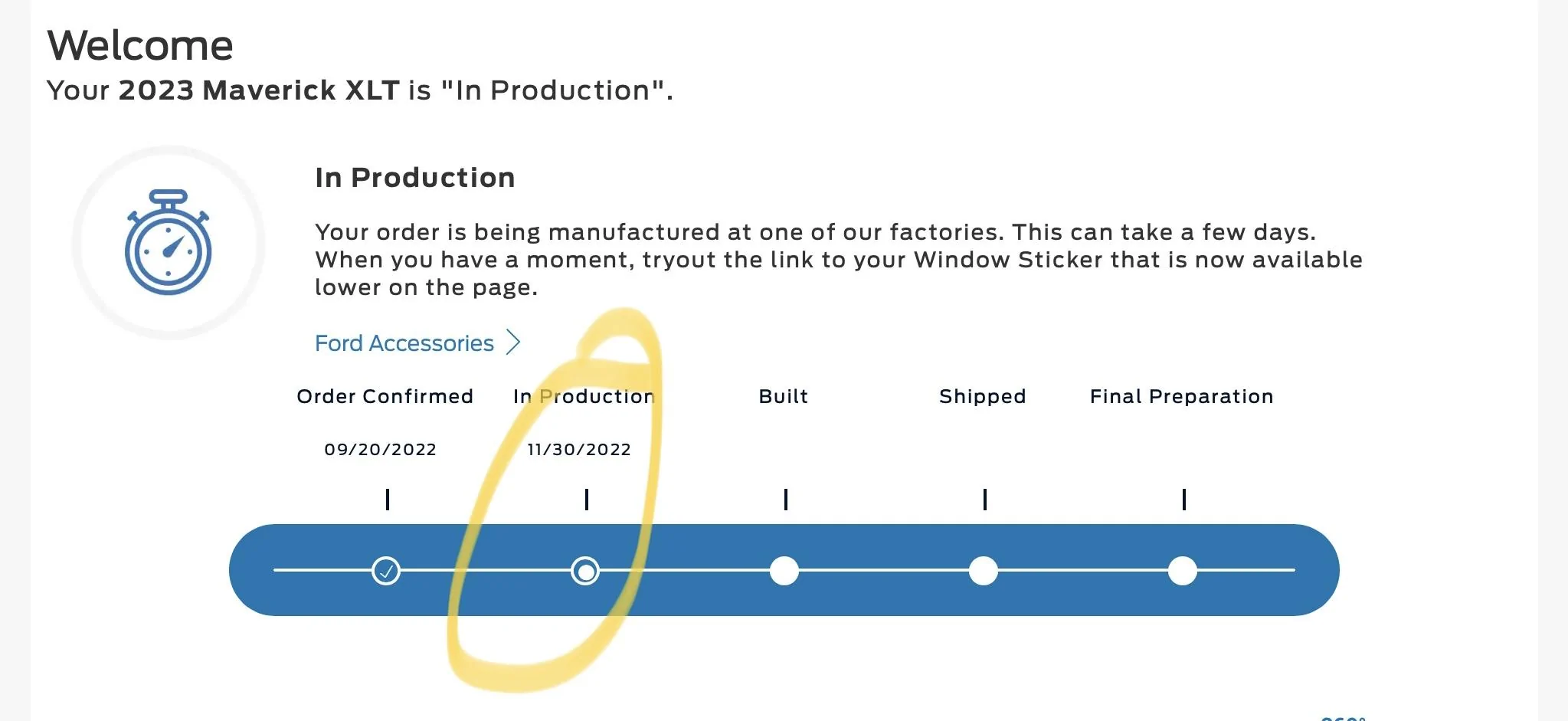 Ford Maverick Anyone have a production date on tracker for 2023? DFF8E7D5-E9CB-4284-BD04-6BB78130FBE9