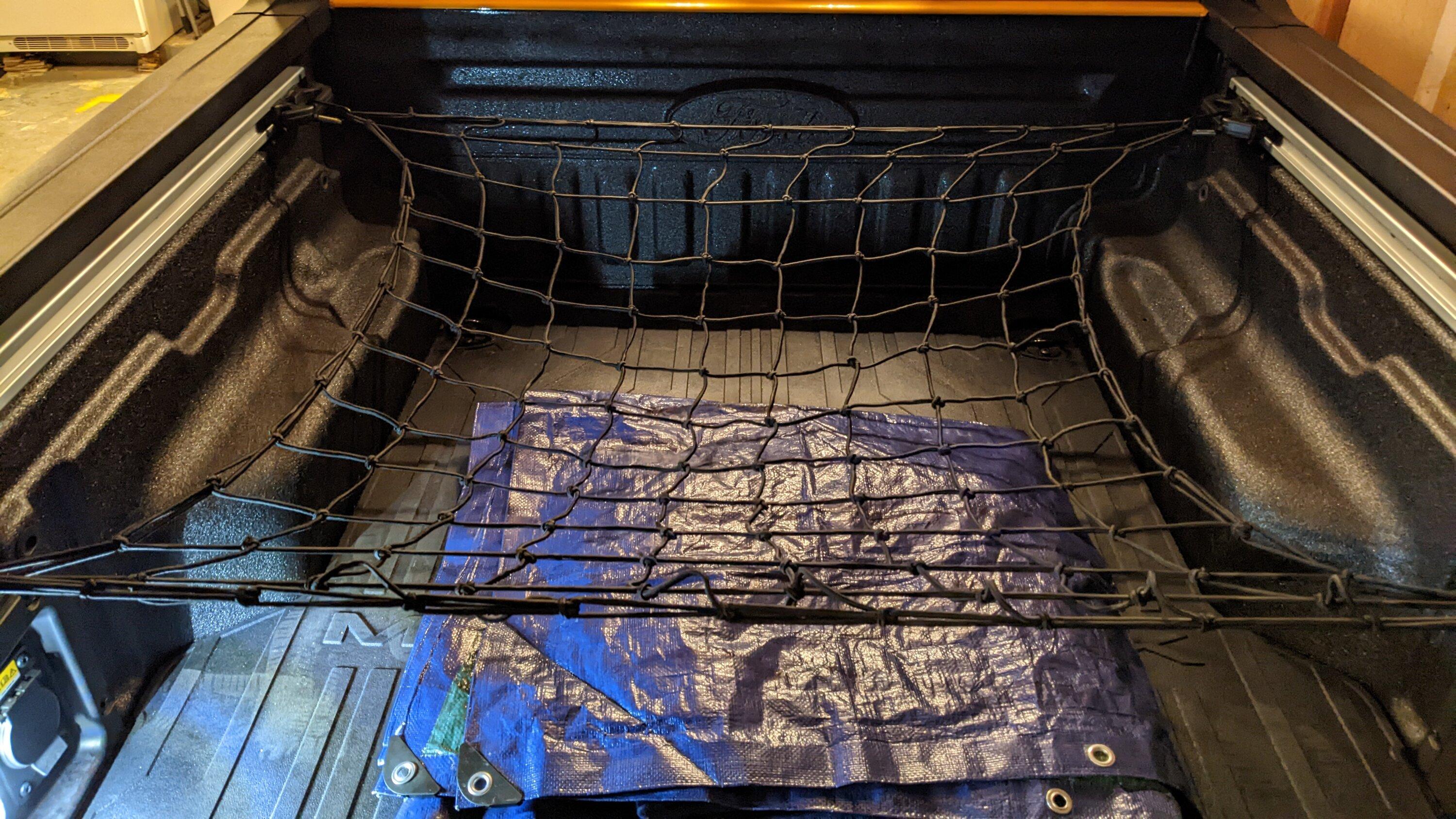 Ford Maverick Found a horizontal truck bed cargo net that works for the Maverick cargo net4