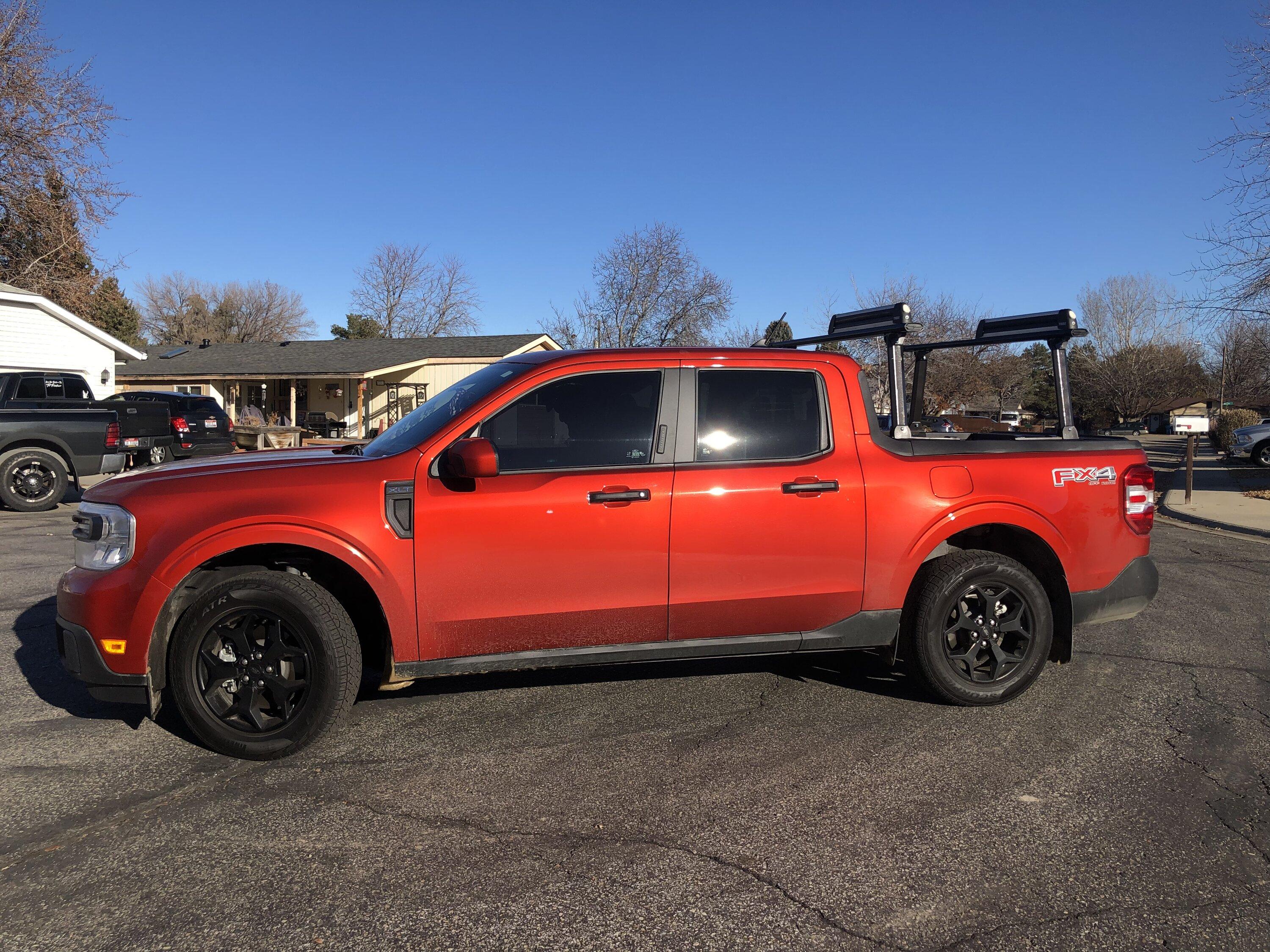 Ford Maverick Installed - Harbor Freight Universal Aluminum Truck Rack 9345DBAA-26E9-40DA-AAFD-390853B717BE