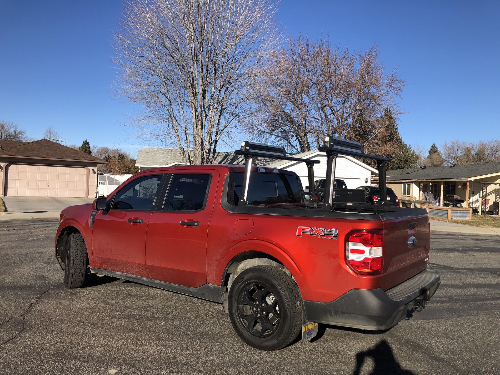 Ford Maverick Installed - Harbor Freight Universal Aluminum Truck Rack 84B048A5-36B3-4B0A-8384-EAAE68F585F8