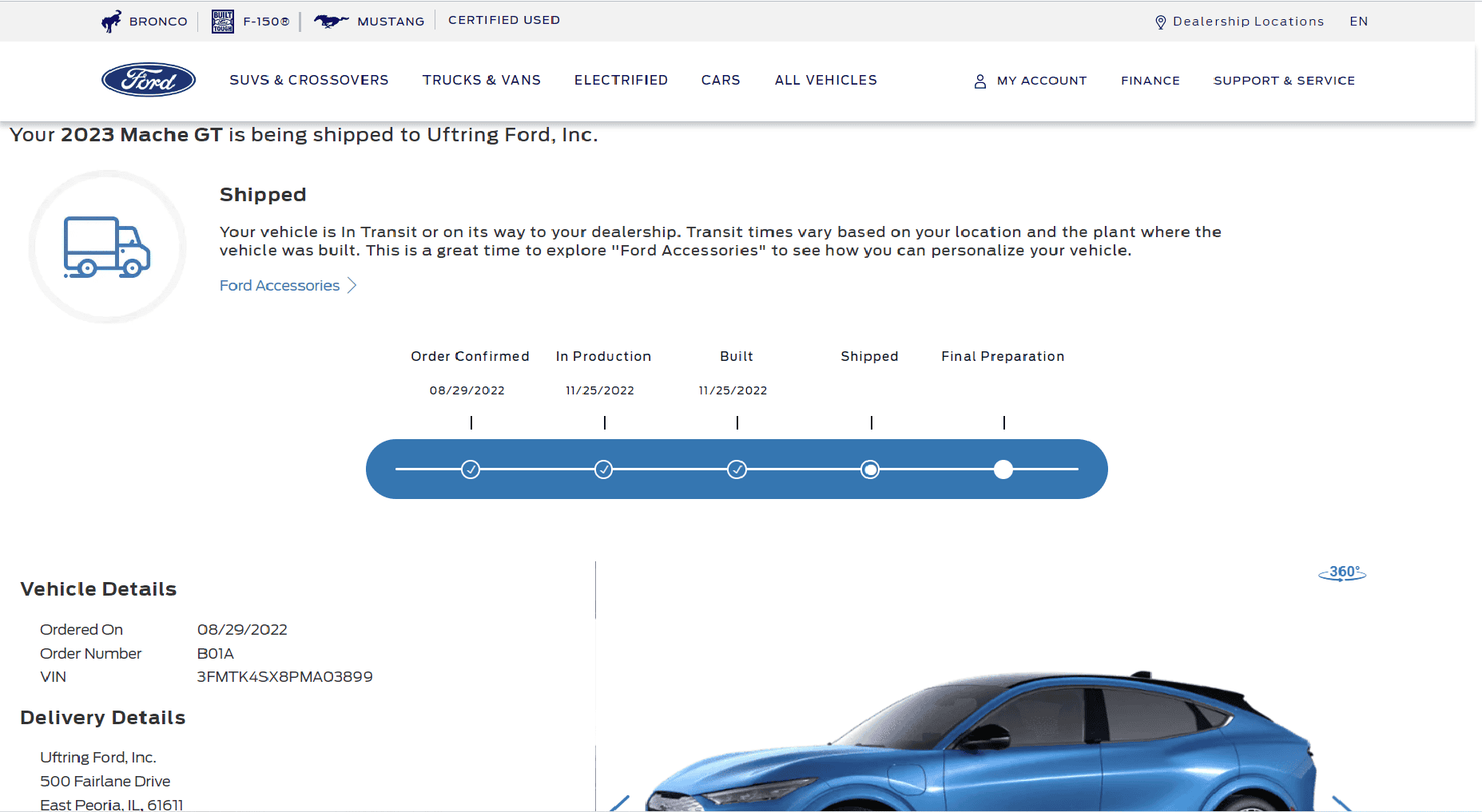 Ford Maverick "In Production" to "Built" timeline - how long? built wiht date tracker