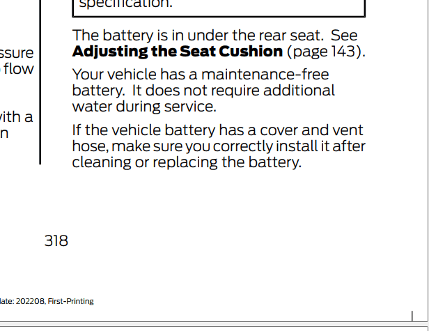 Ford Maverick Where's the 12 volt battery located on the Maverick's hybrid 2.5L engine? 1670442296441