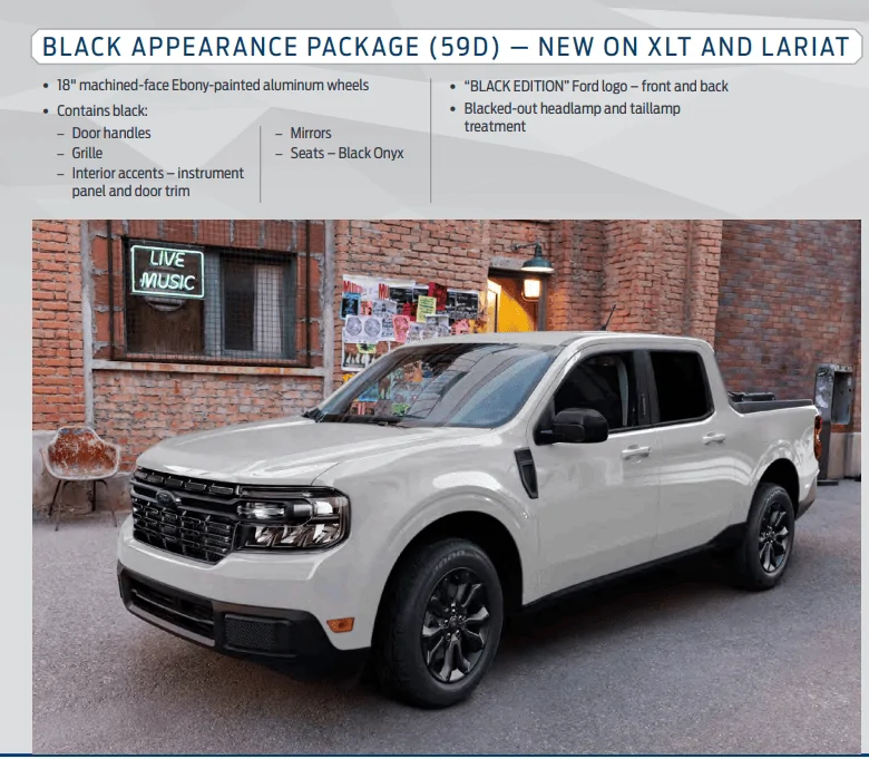 Ford Maverick BAP Black Appearance Package Details / Content? 1670549631049