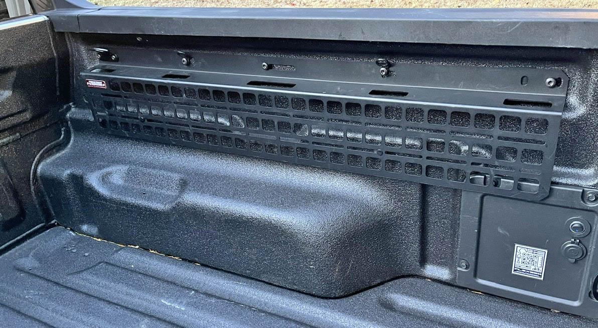 Ford Maverick Builtright Molle Panel Bed Rack Installed mollepanel