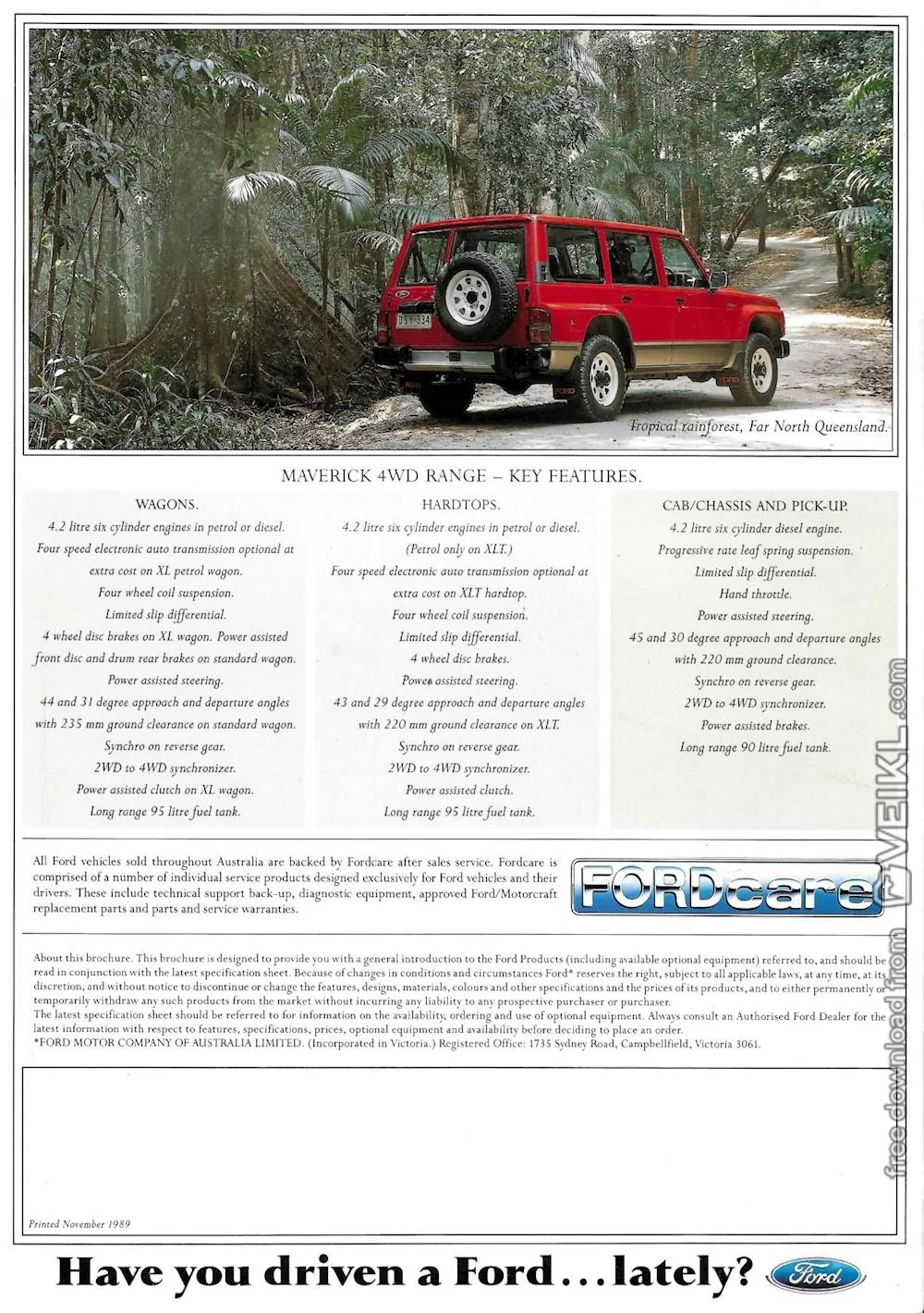 Ford Maverick 1990 Ford Maverick Regular Cab Pickup Ford Maverick (Europa) 4WD Range Flyer AUS 1990 EN