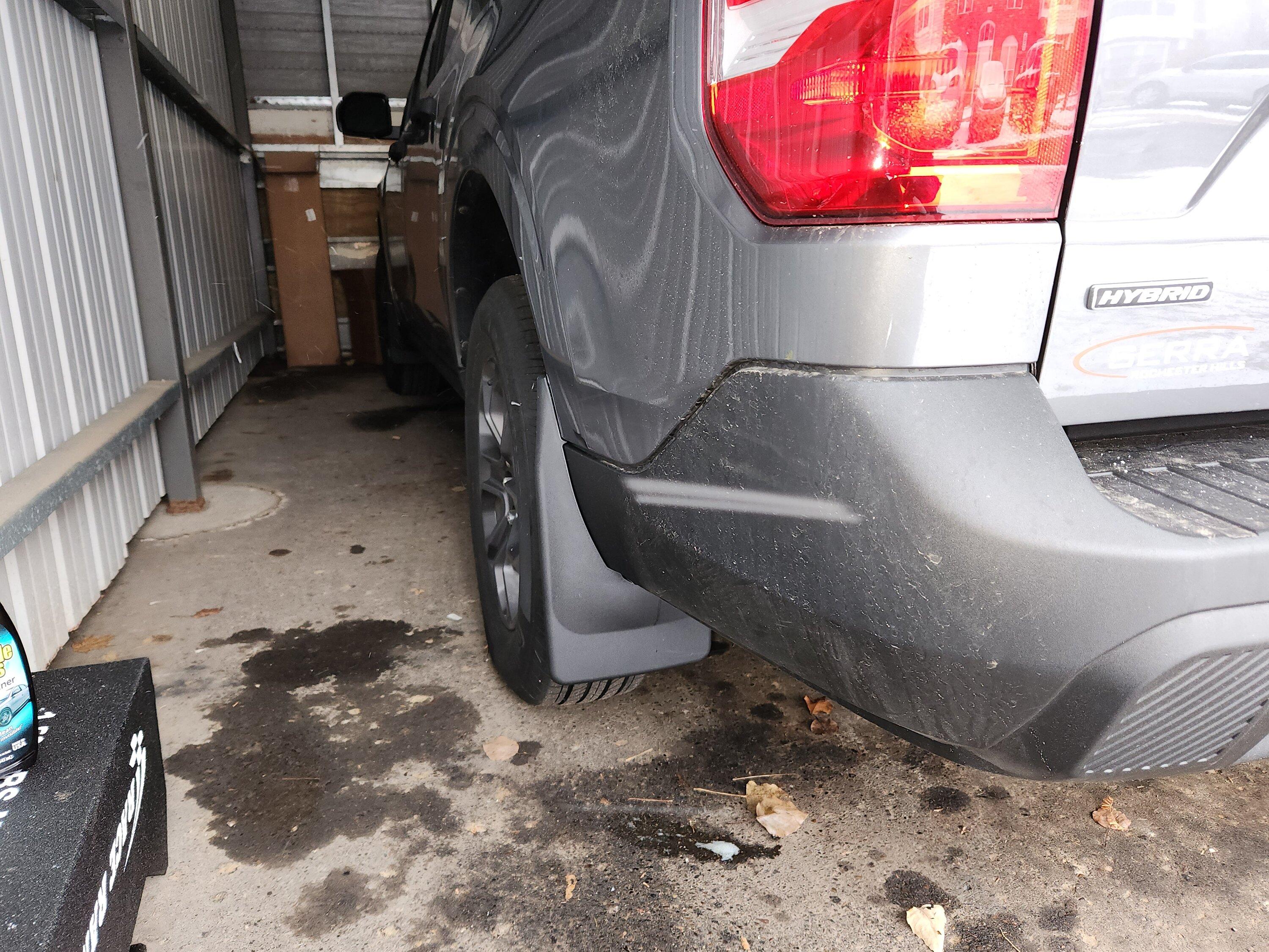 Ford Maverick Weathertech Mudflaps Installed 20221217_141531