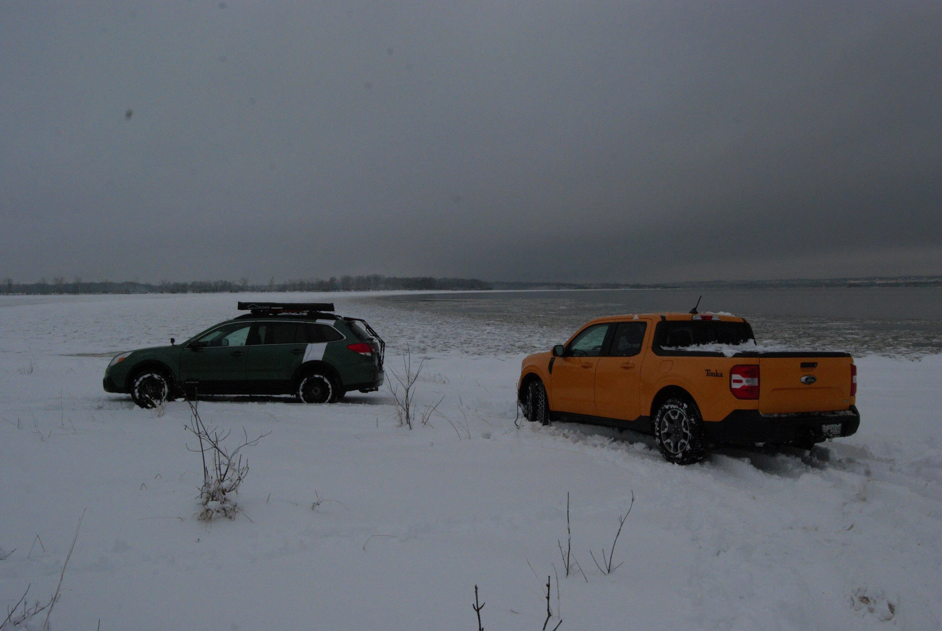 Ford Maverick Fun in the snow Jordan-roy subaru outback Dec 2022-6