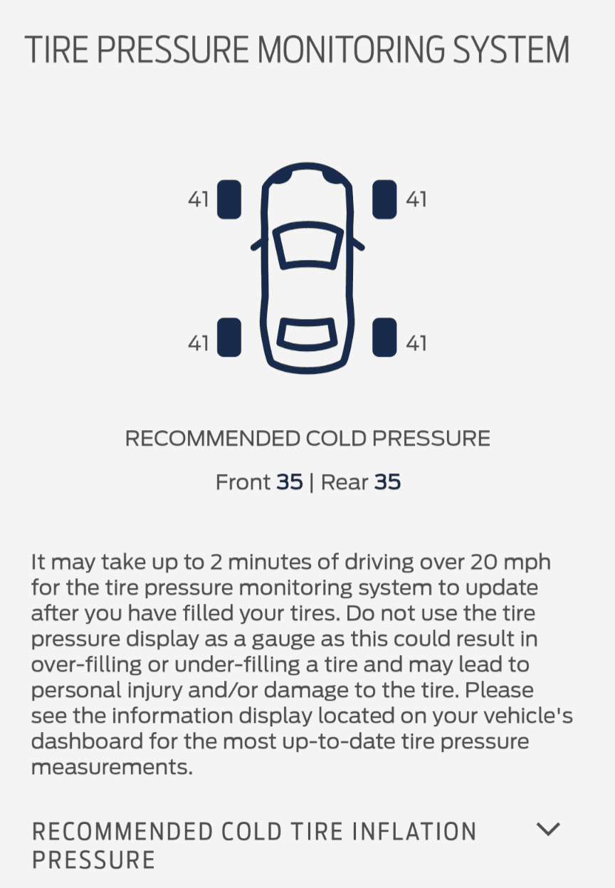 Ford Maverick Tire pressure too high? Screenshot_20221220-190434