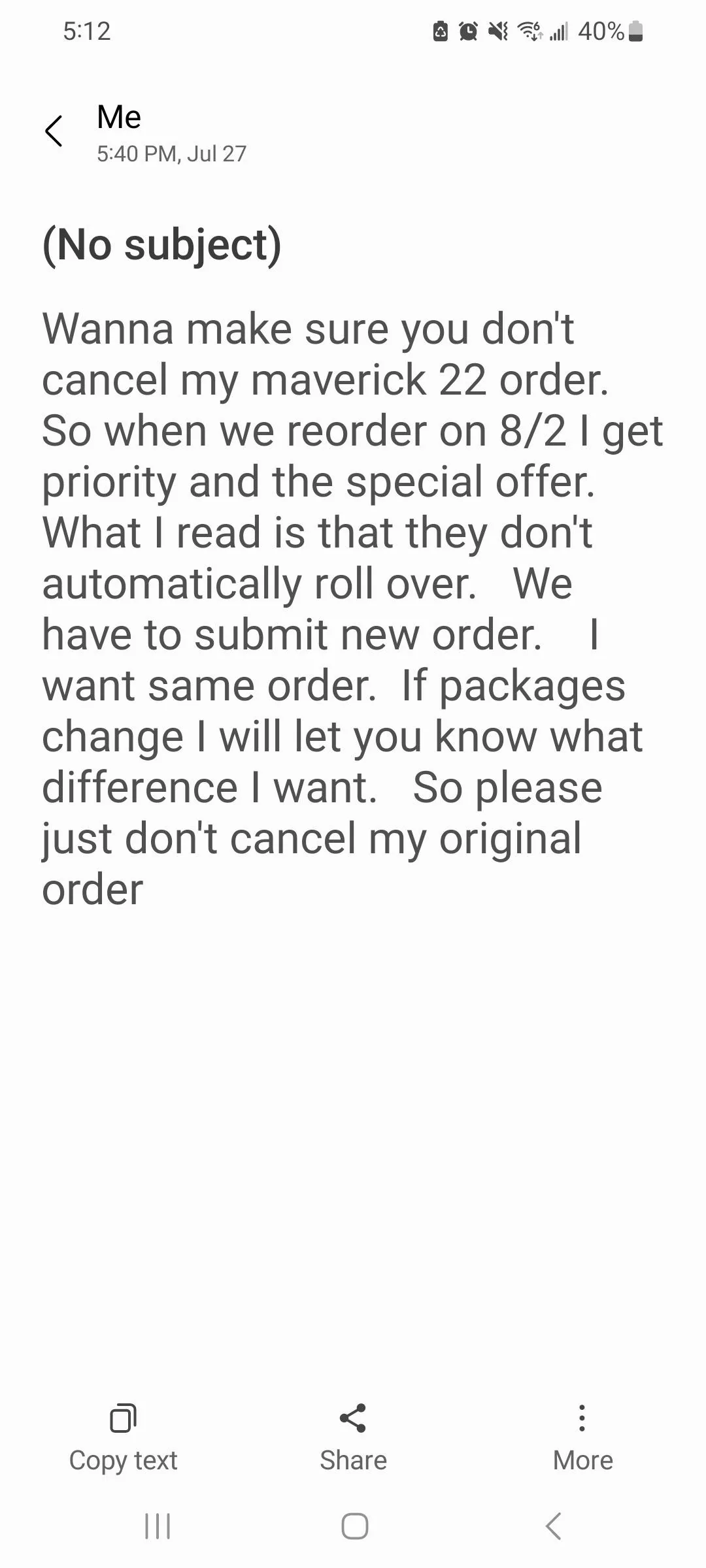 Ford Maverick Balanced out Oct 21 2021 order? Not rolled. Screenshot_20221221_171220_Messages