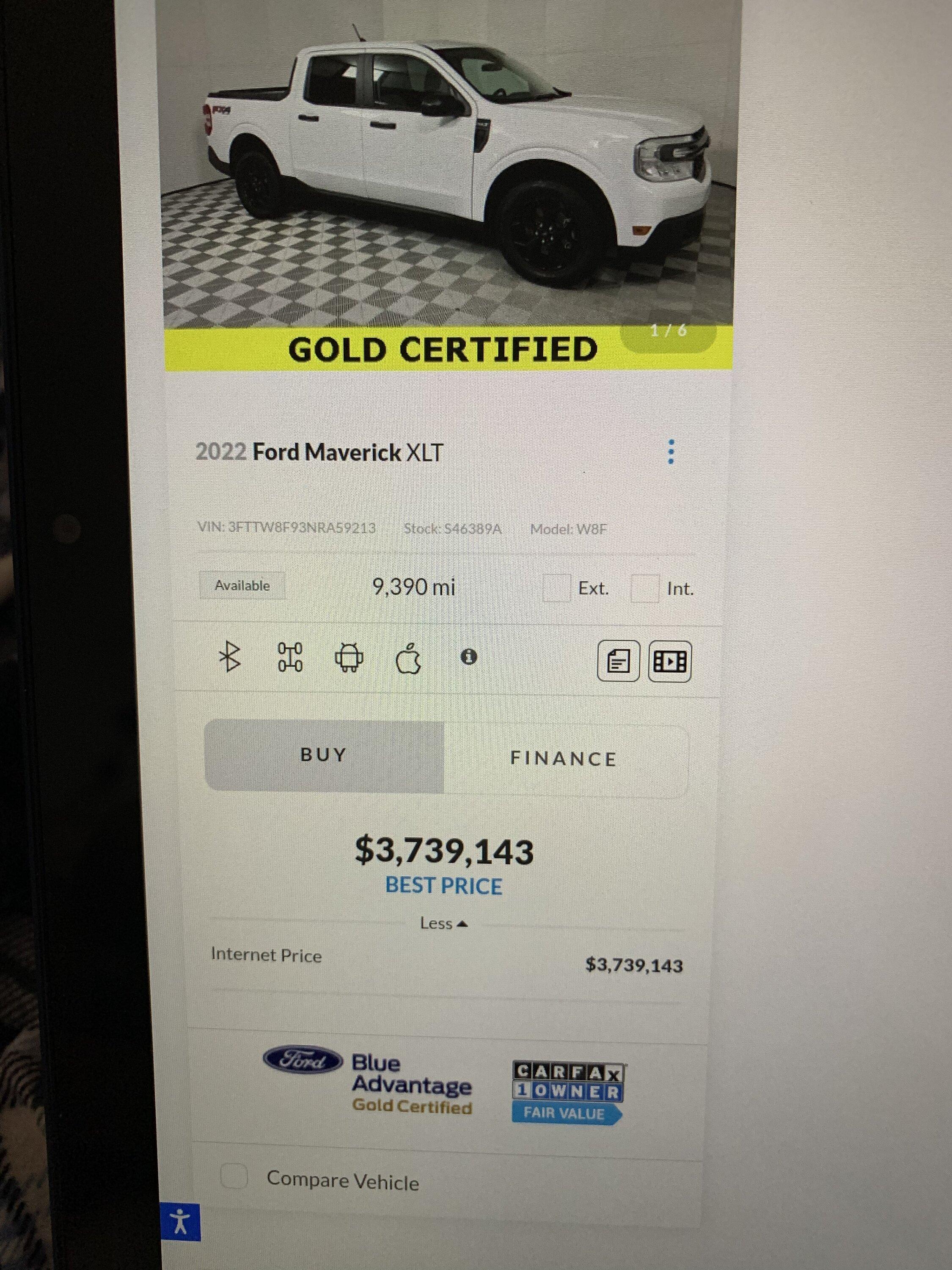 Ford Maverick 2022 XLT Quit complaining about markups 4ADCF64A-61DE-43A4-B0AA-392844B0AEEF