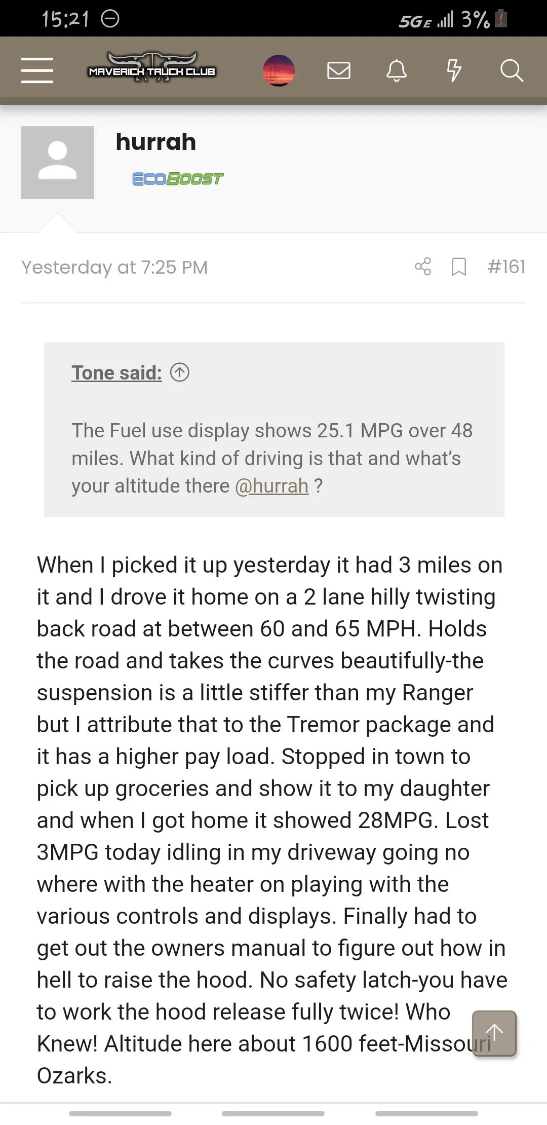Ford Maverick MPG Drop? Screenshot_20221228-152109_Adblock Browser