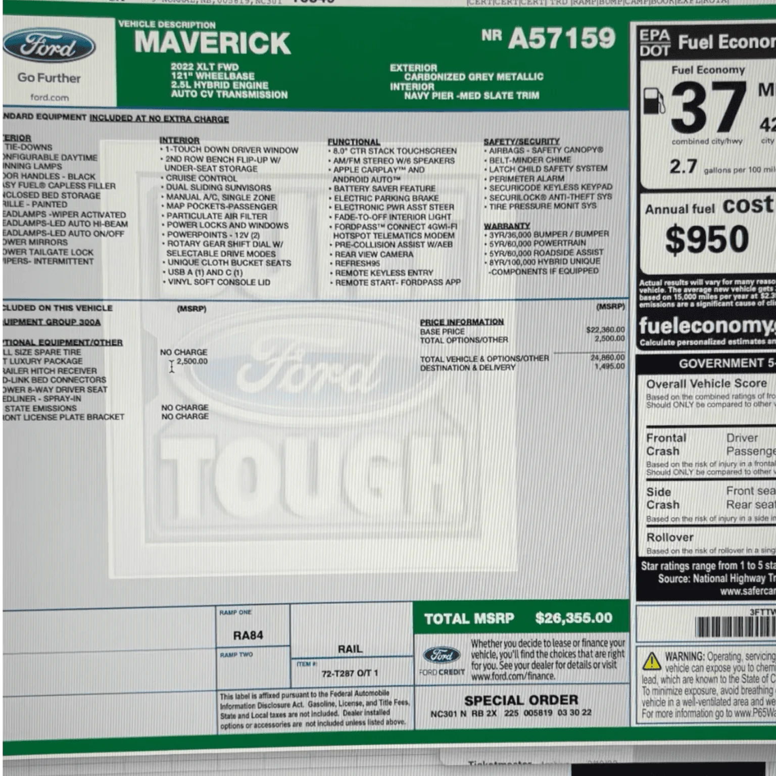 Ford Maverick 2022 Maverick XLT Hybrid tempImagext7plm