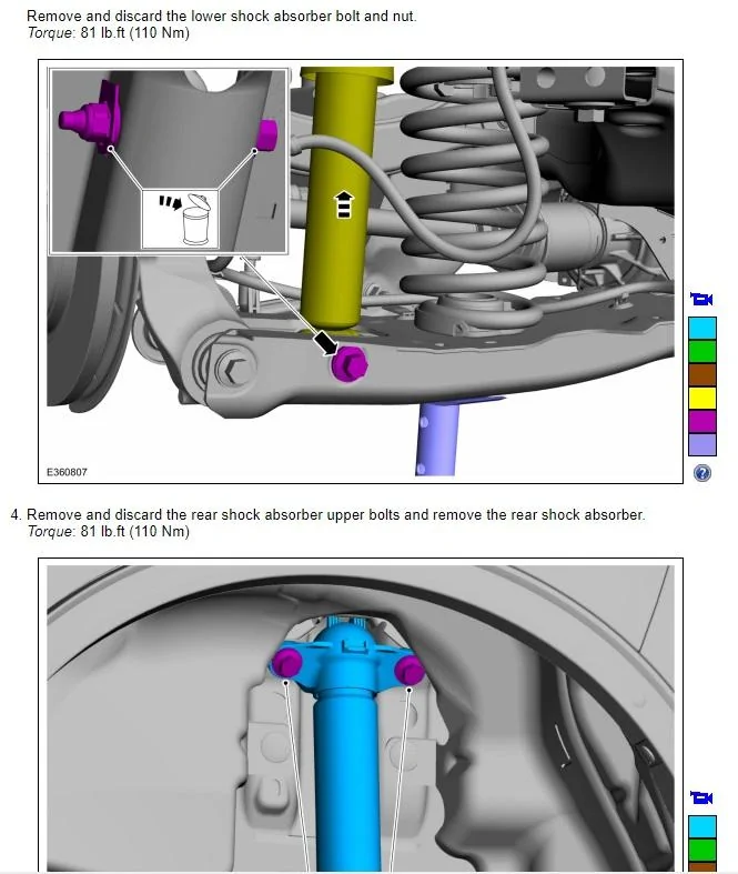 Ford Maverick Ford suspension related torque specs Rear shock absorber Torque specs
