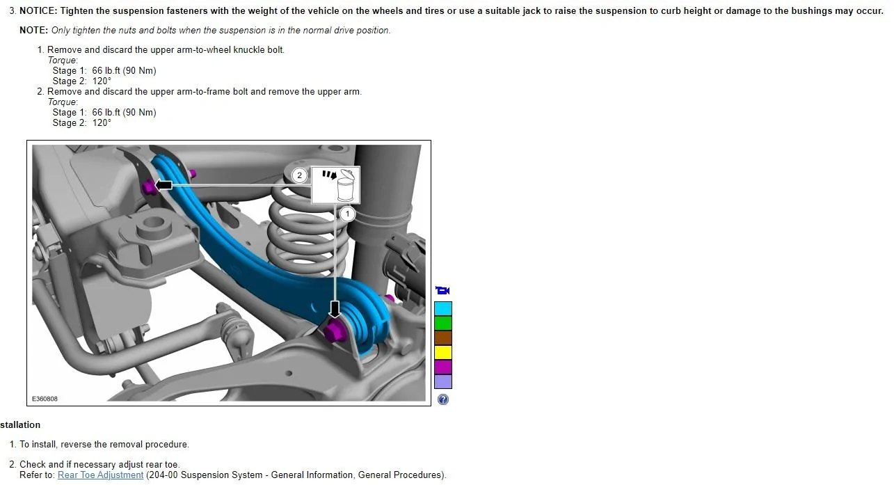 Ford Maverick Ford suspension related torque specs Rr upper control arm torque specs