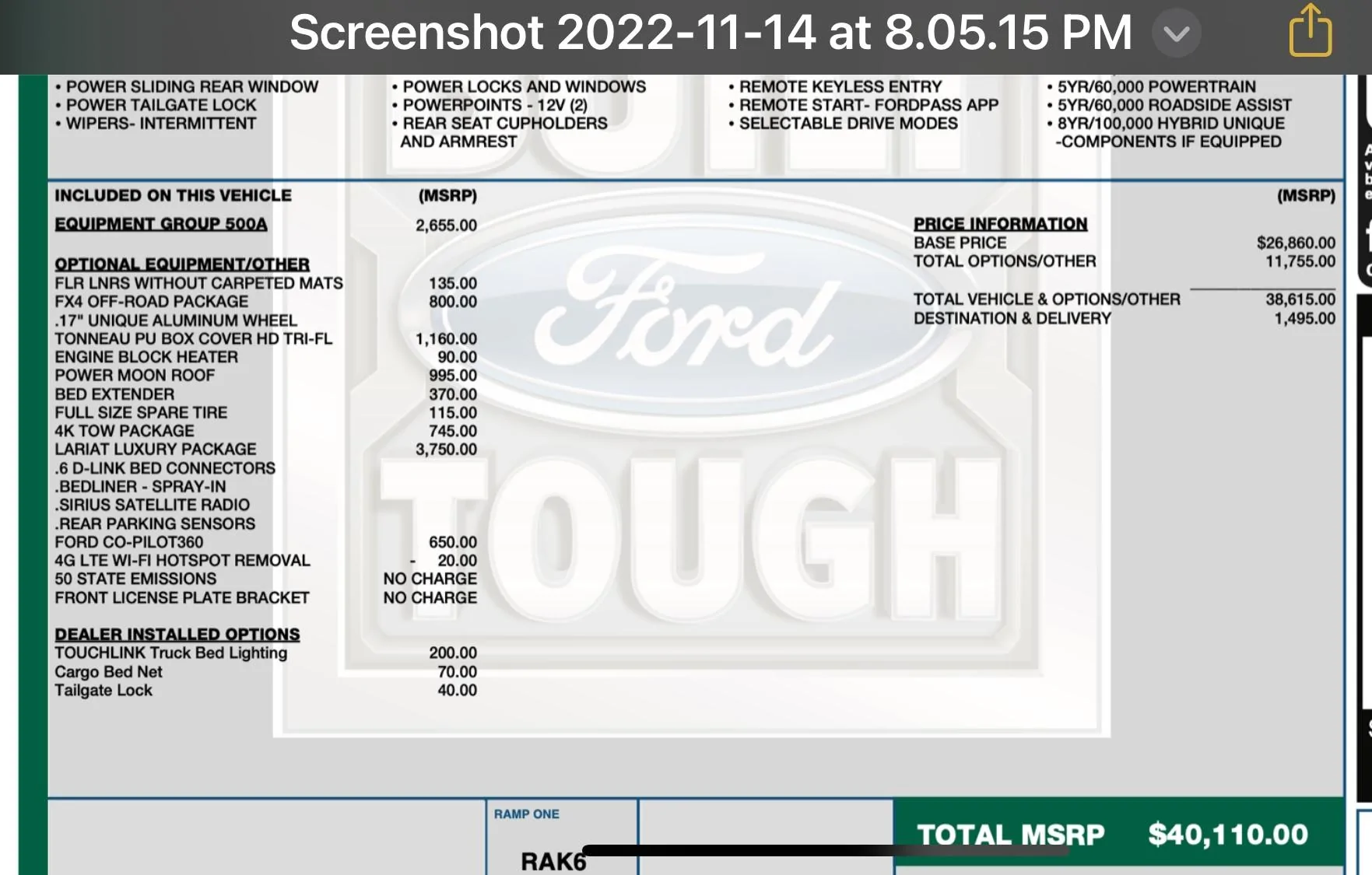 Ford Maverick Turned down a lariat tremor at MSRP.... 4D3103ED-959E-42C3-B6B6-26F066653763