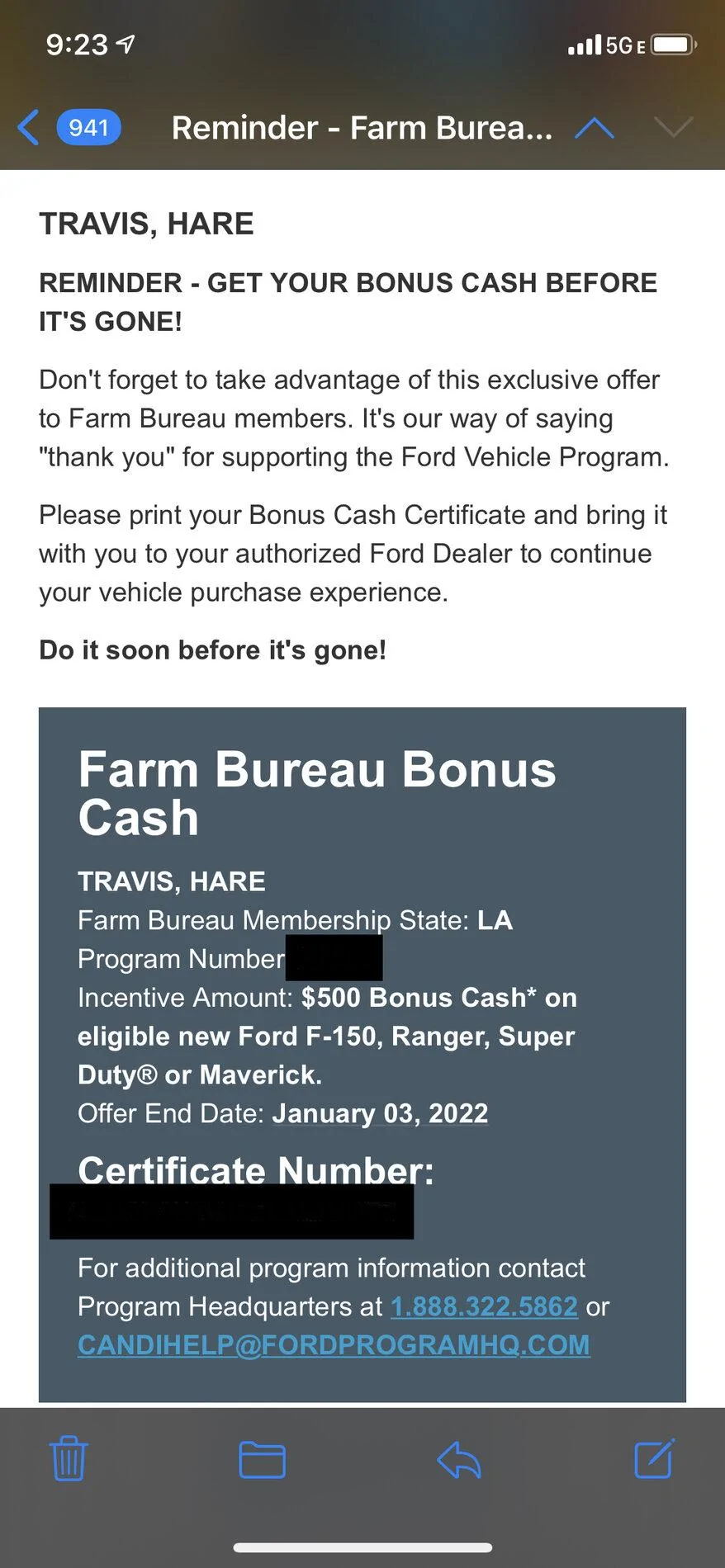 Ford Maverick Farm bureau discount 63CC2898-6E63-4570-AAE5-0DE52310A61B