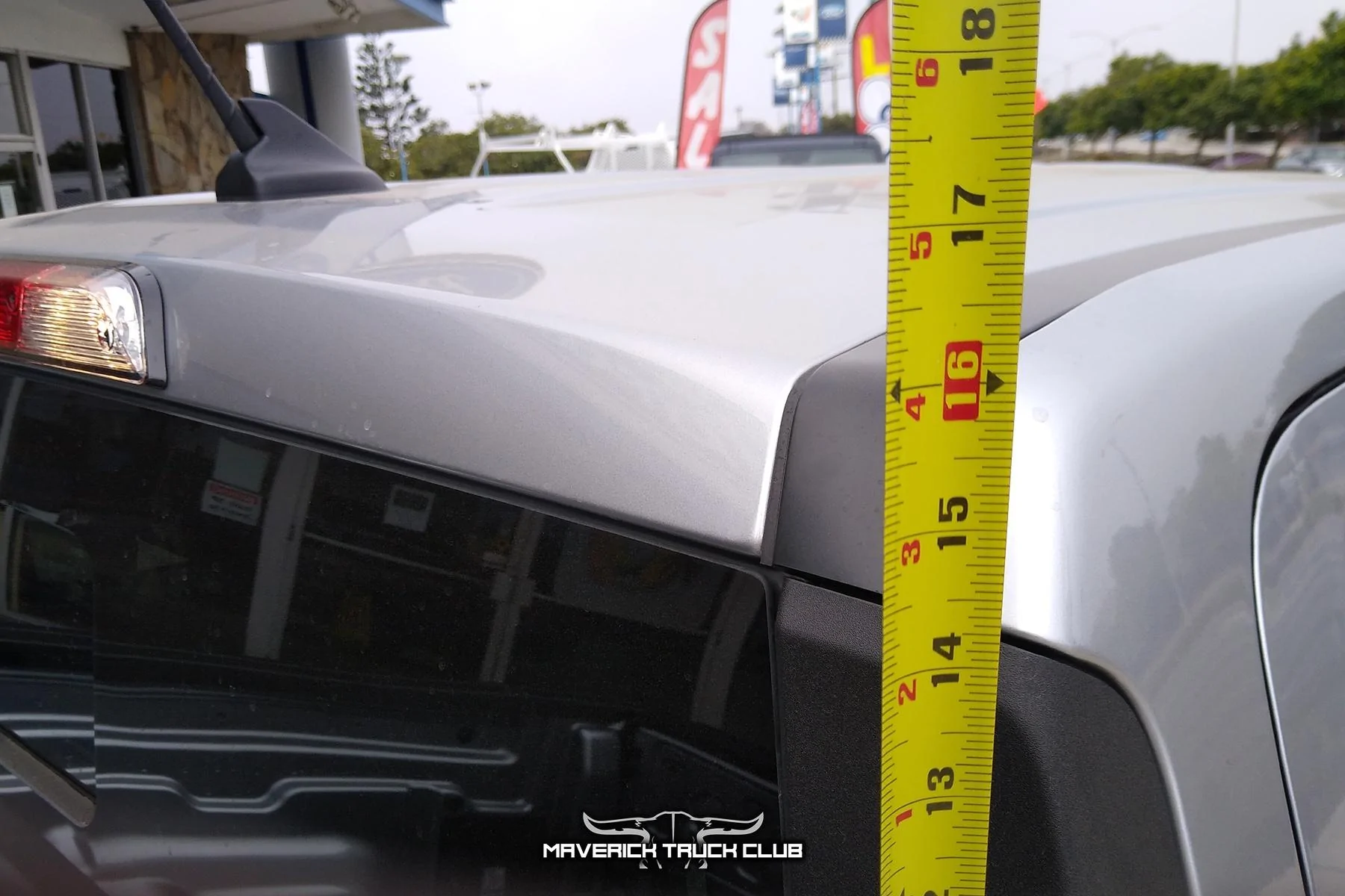 Ford Maverick Maverick Bedrail Photos & Dimensions for Tonneau + Rack Combo (with cab height measurement) Cab Height