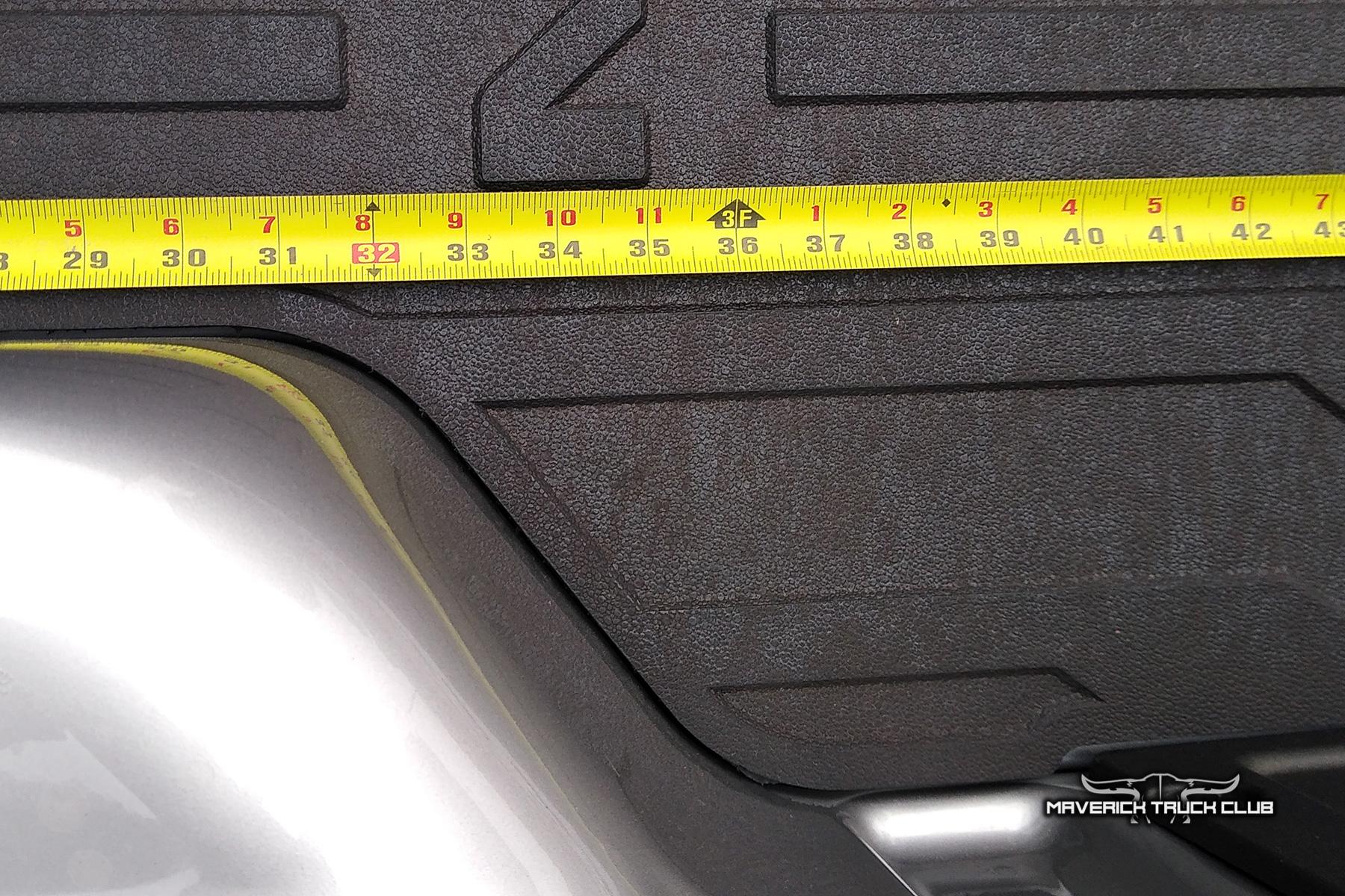 Ford Maverick Mav XL Bed Dimensions and Exterior Wheel Well