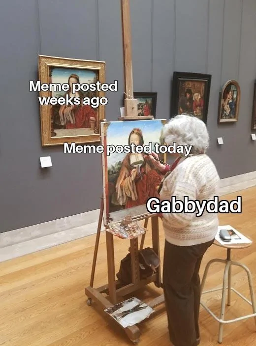 Ford Maverick Maverick Memes -  fun diversion while we wait [ ** NO POLITICS ** ] Elderly Woman Copying Painting 24092021170058