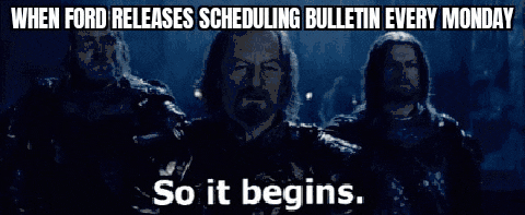 Ford Maverick Maverick scheduling week of 9/27 for production build week 11/22 GifMeme20000313092021