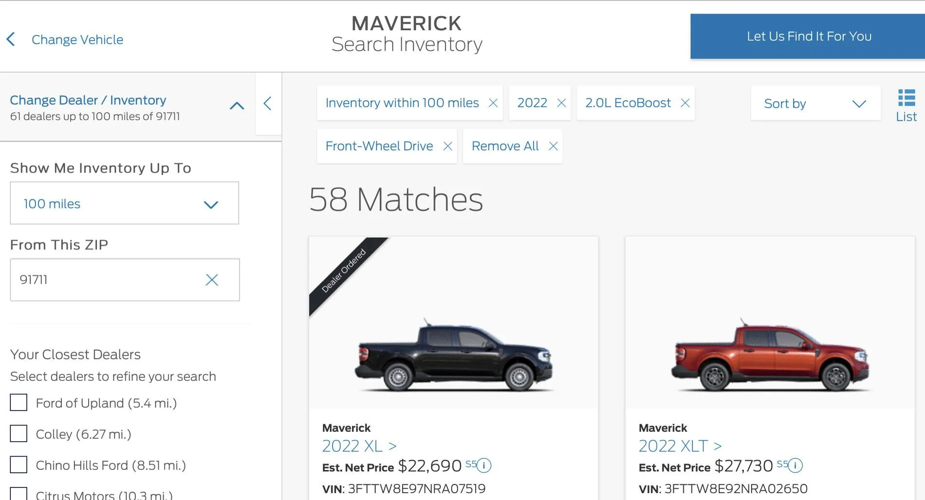 Ford Maverick How to search Maverick inventory at dealers - near you and more than 100 miles radius E2F06C01-669B-40E2-8B08-A8C267A8AD72