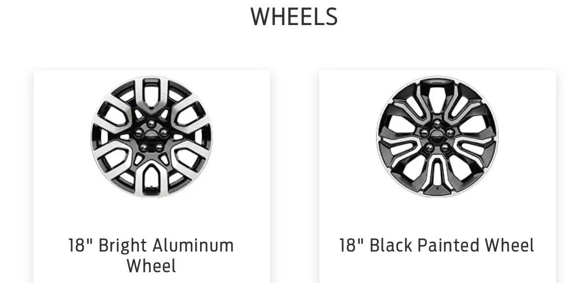 Ford Maverick What do the 18" bright wheels look like, tire size? Rims