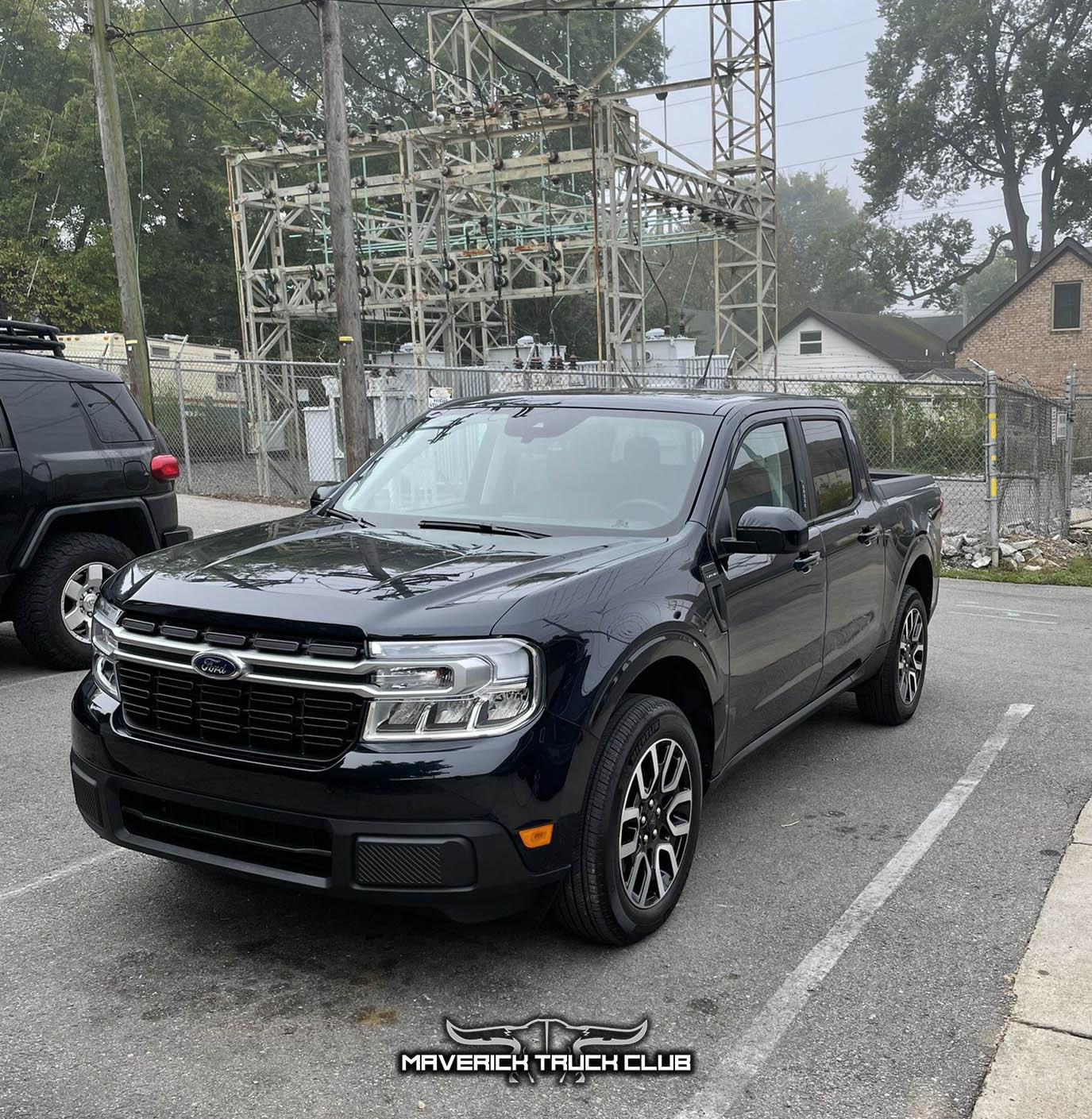 Ford Maverick Hybrid Maverick Appears at Nashville #Maverickandcoffees Alto Blue Maverick Lariat Nashville TN 5