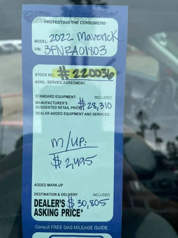 Ford Maverick Anyone seen dealer markup (ADM) on Ford Maverick? 243025952_195898435957654_5711151999681513417_n
