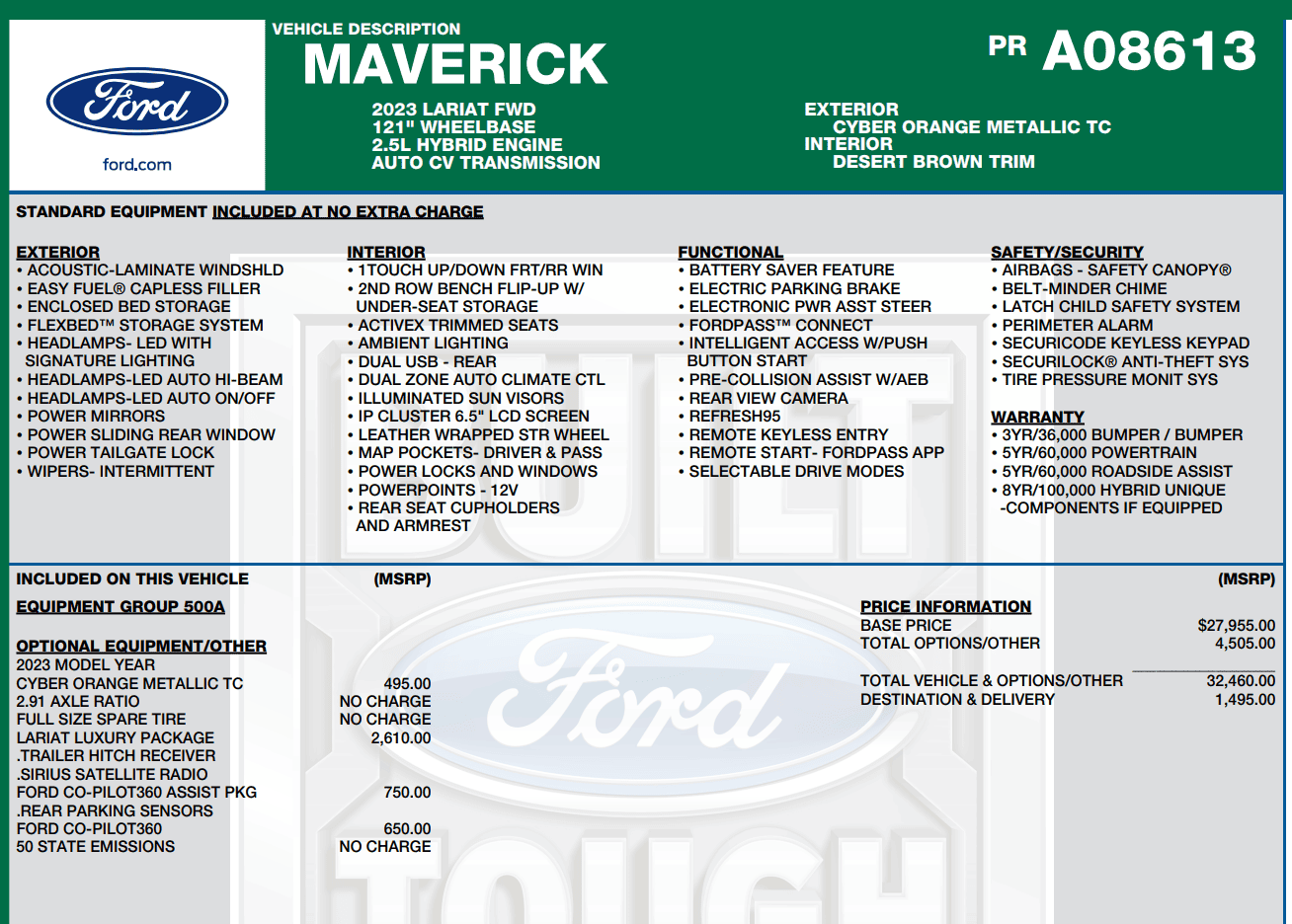 Ford Maverick 2023 Maverick LARIAT Loaded OddfSUf