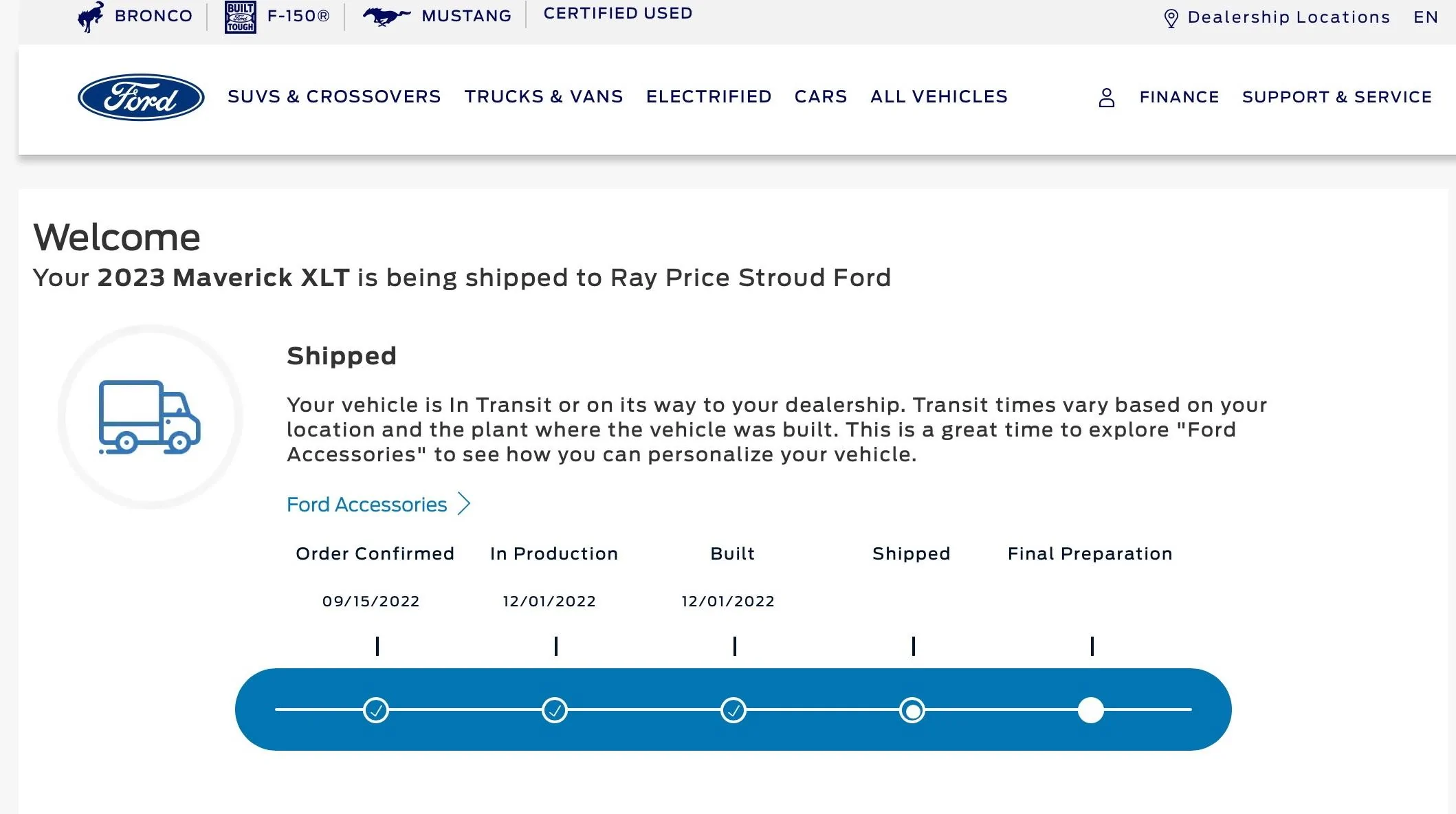 Ford Maverick Got my shipped status email 321B388D-22BB-4867-B568-0CA8340088B4