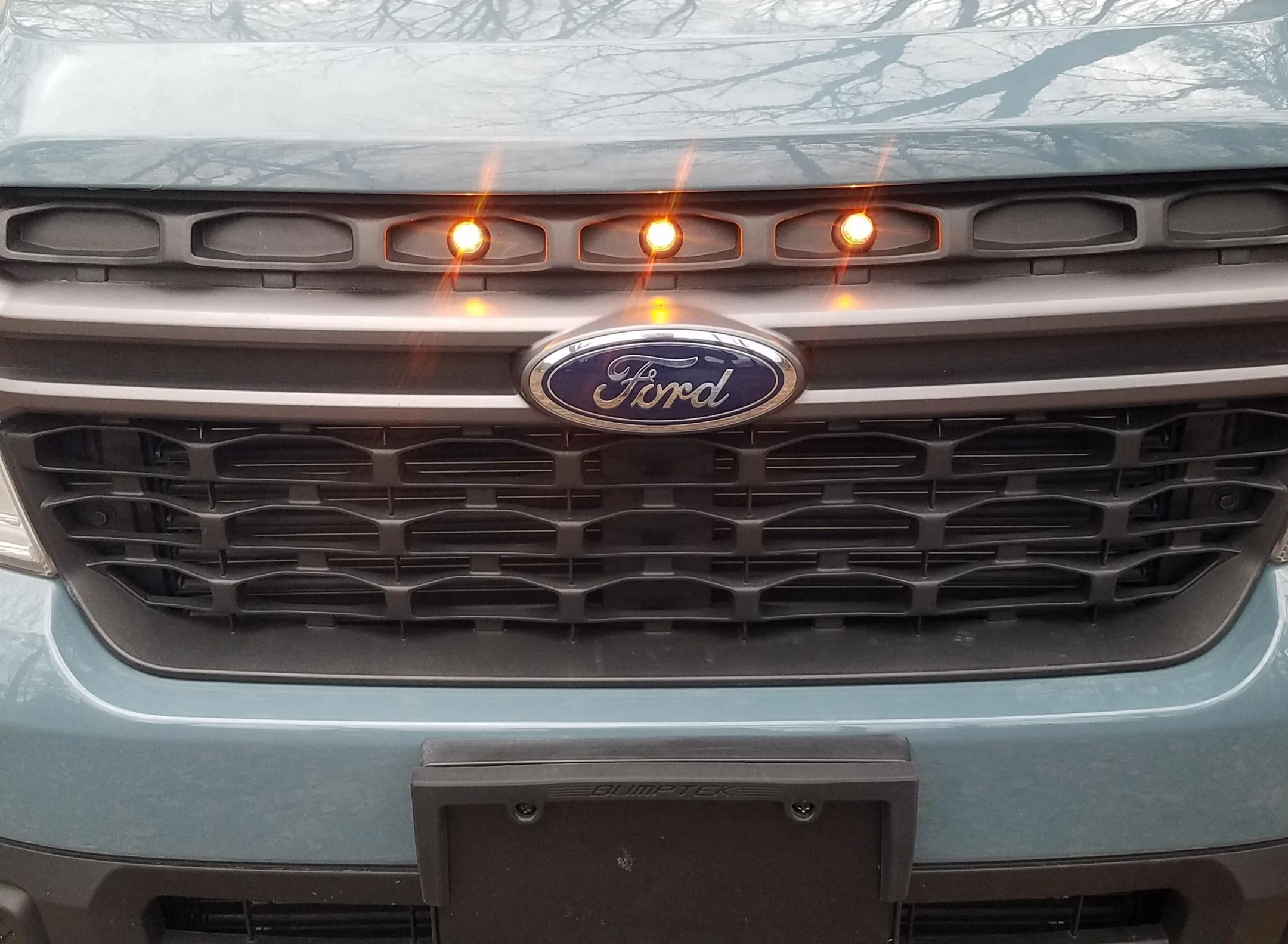 Ford Maverick Raptor Style Amber Grille Lights My Way For $20 (Updated with DIY install instructions) 20230104_161345
