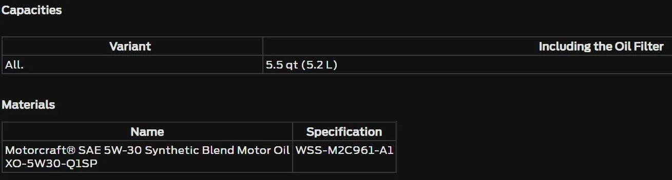 Ford Maverick Oil Changes - Dealer or DIY Screenshot 2023-01-05 102410
