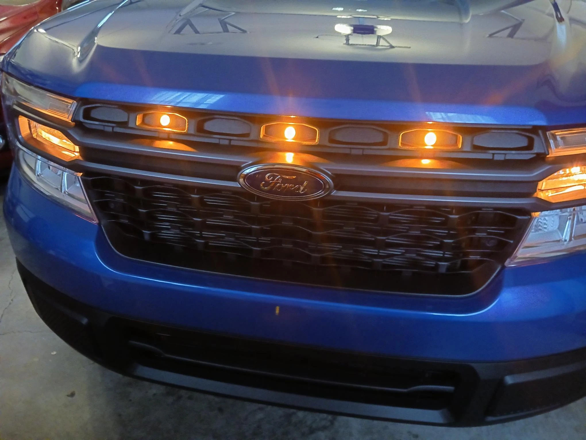 Ford Maverick Raptor Style Amber Grille Lights My Way For $20 (Updated with DIY install instructions) Mav Raptor lights 2