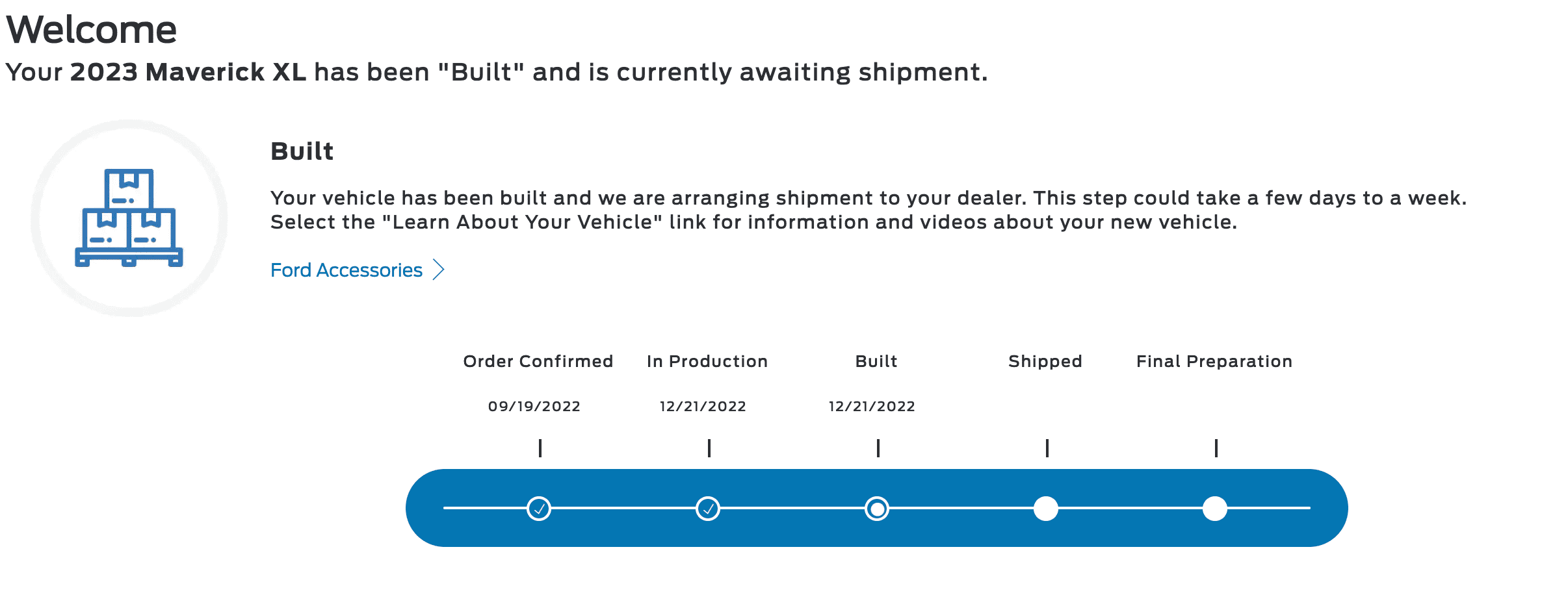 Ford Maverick Any 12/19 WEEK builds actually shipped yet? (Edit: Now in transit) Screen Shot 2023-01-06 at 8.28.57 AM