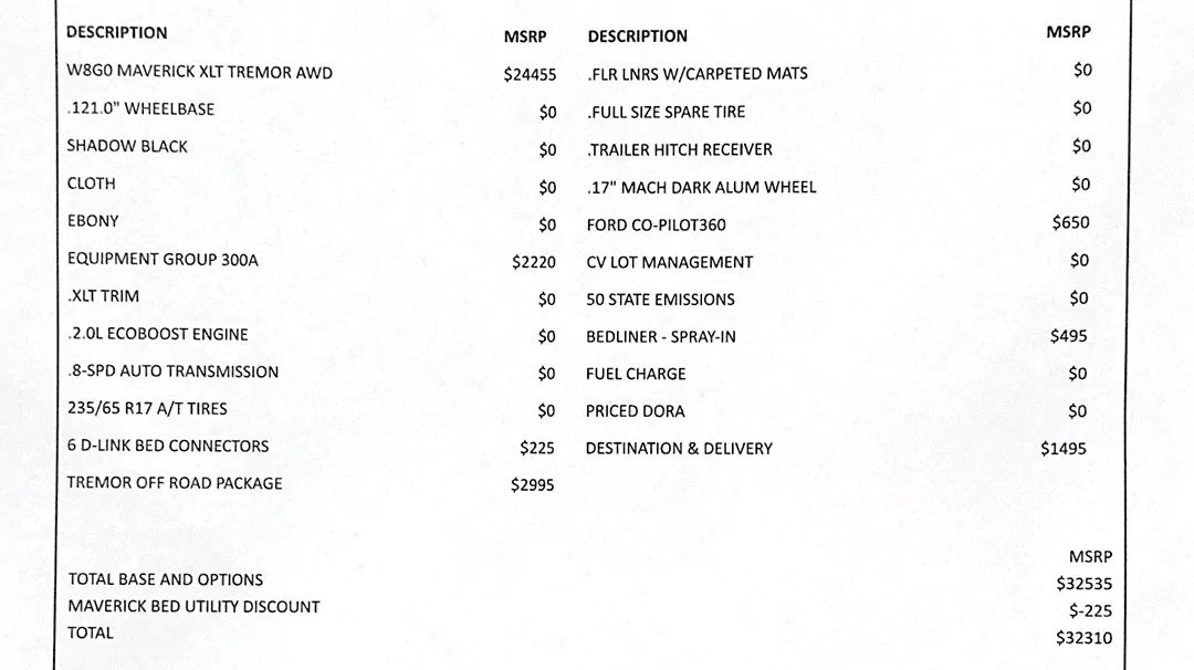 Ford Maverick Submitted Tremor Maverick Orders - post yours here! Screenshot_20230112-054332~2